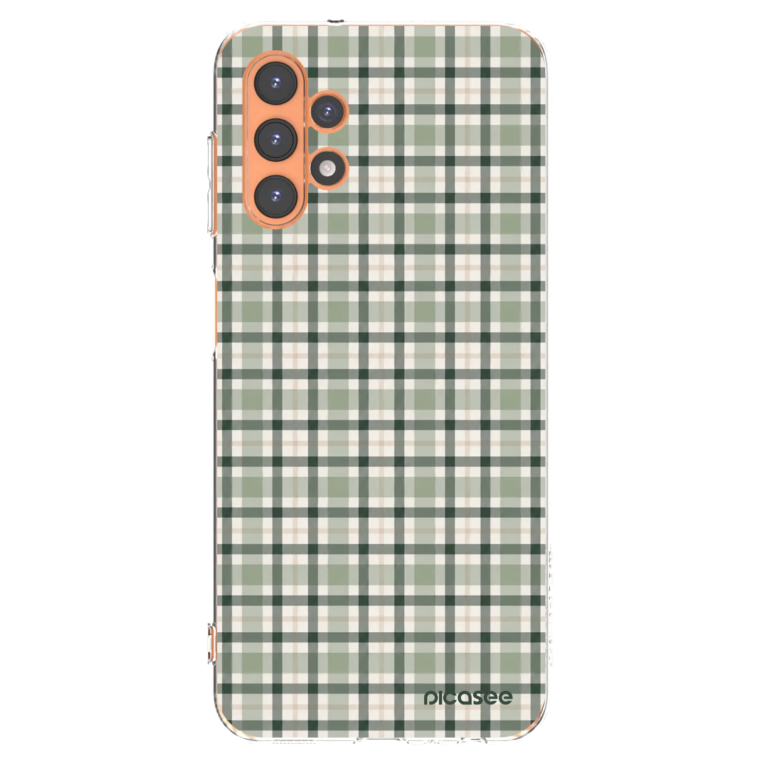 Picasee Samsung Galaxy A13 4G A135 Hülle - Transparentes Silikon - Sage Tartan