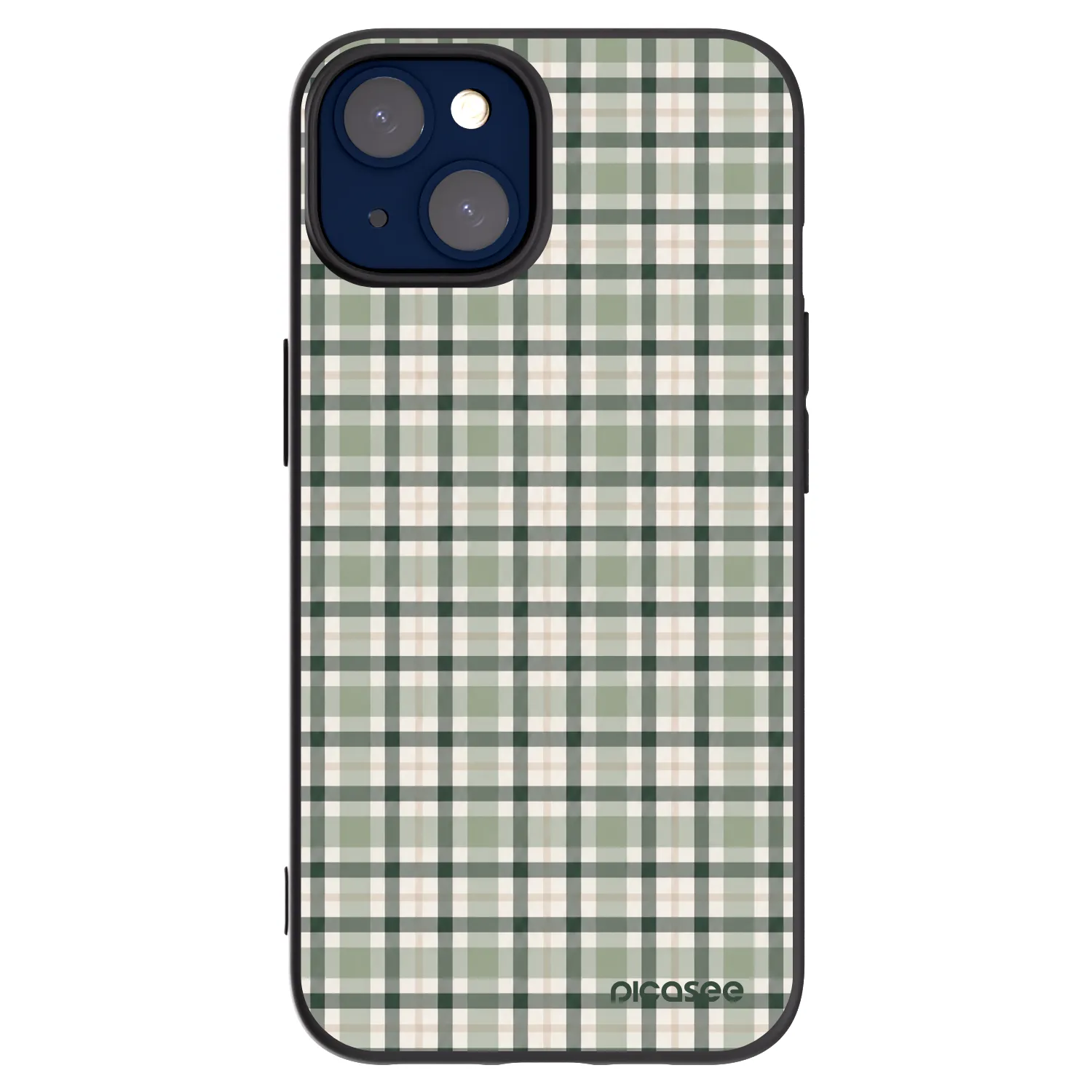 Picasee Apple iPhone 14 Hülle - Schwarzes Silikon - Sage Tartan