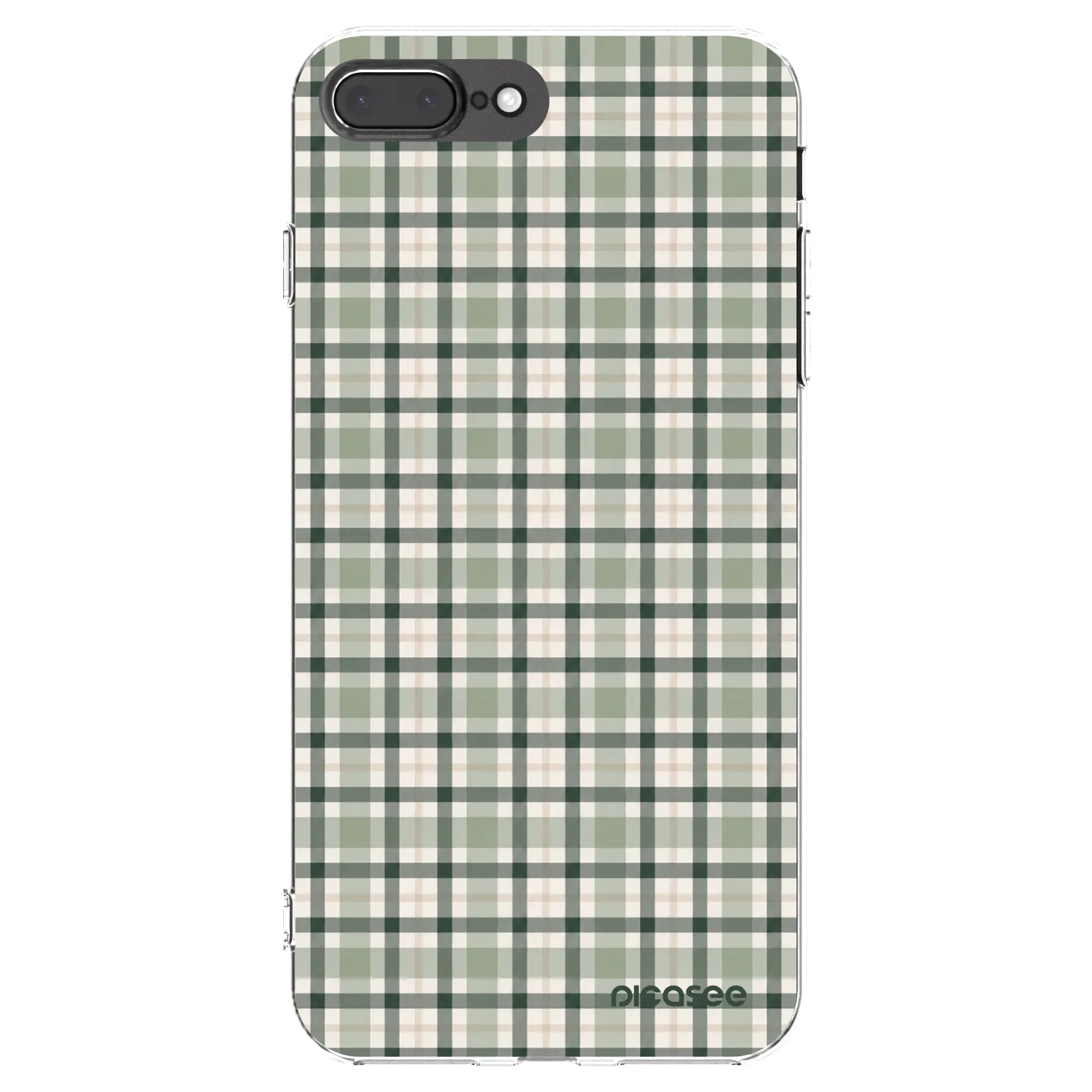 Picasee Apple iPhone 8 Plus Hülle - Transparentes Silikon - Sage Tartan