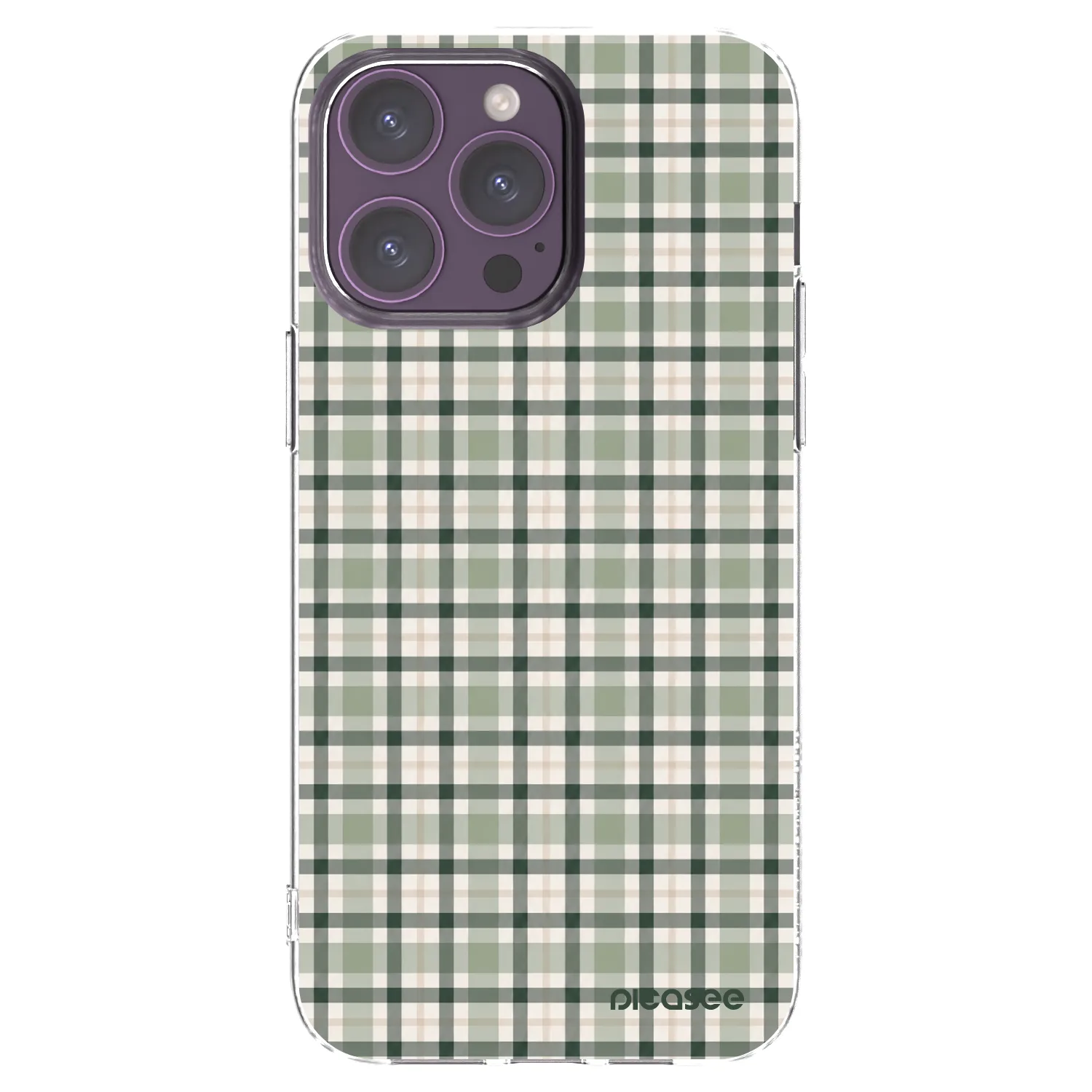 Picasee Apple iPhone 14 Pro Max Hülle - Transparentes Silikon - Sage Tartan