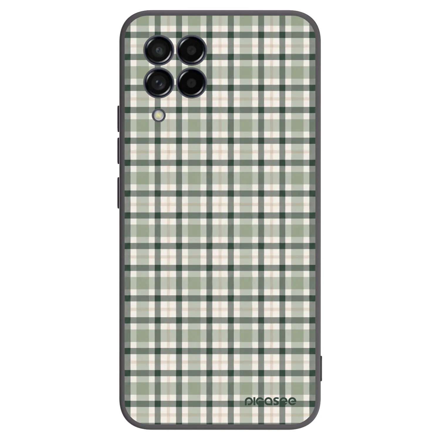 Picasee Samsung Galaxy M53 5G Hülle - Schwarzes Silikon - Sage Tartan