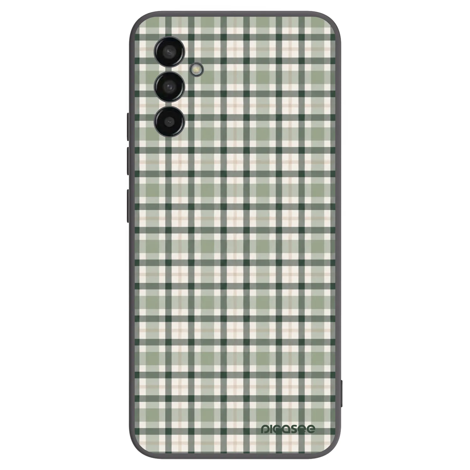 Picasee Samsung Galaxy M13 M135F Hülle - Schwarzes Silikon - Sage Tartan
