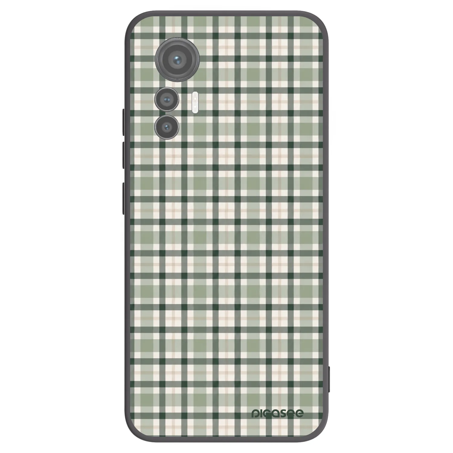 Picasee Xiaomi 12 Lite Hülle - Schwarzes Silikon - Sage Tartan