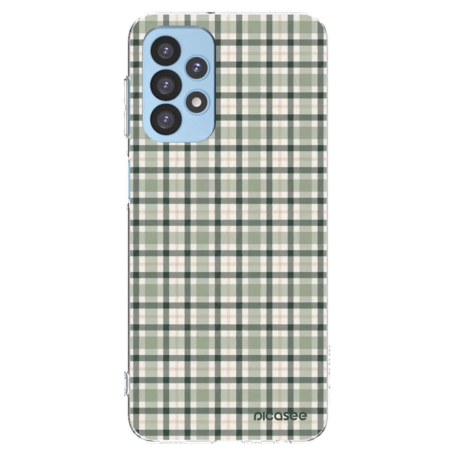 Picasee Samsung Galaxy A23 A235F 4G Hülle - Transparentes Silikon - Sage Tartan