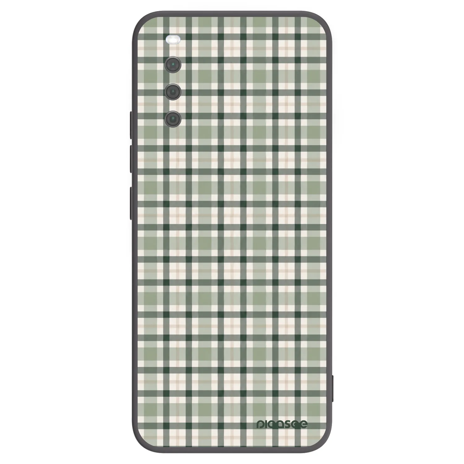 Picasee Sony Xperia 10 III Hülle - Schwarzes Silikon - Sage Tartan