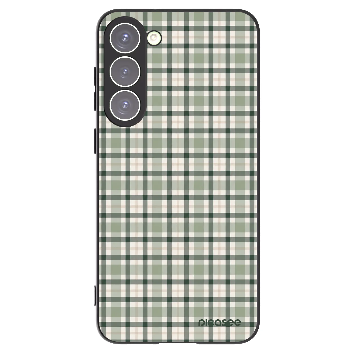 Picasee Samsung Galaxy S23+ 5G Hülle - Schwarzes Silikon - Sage Tartan