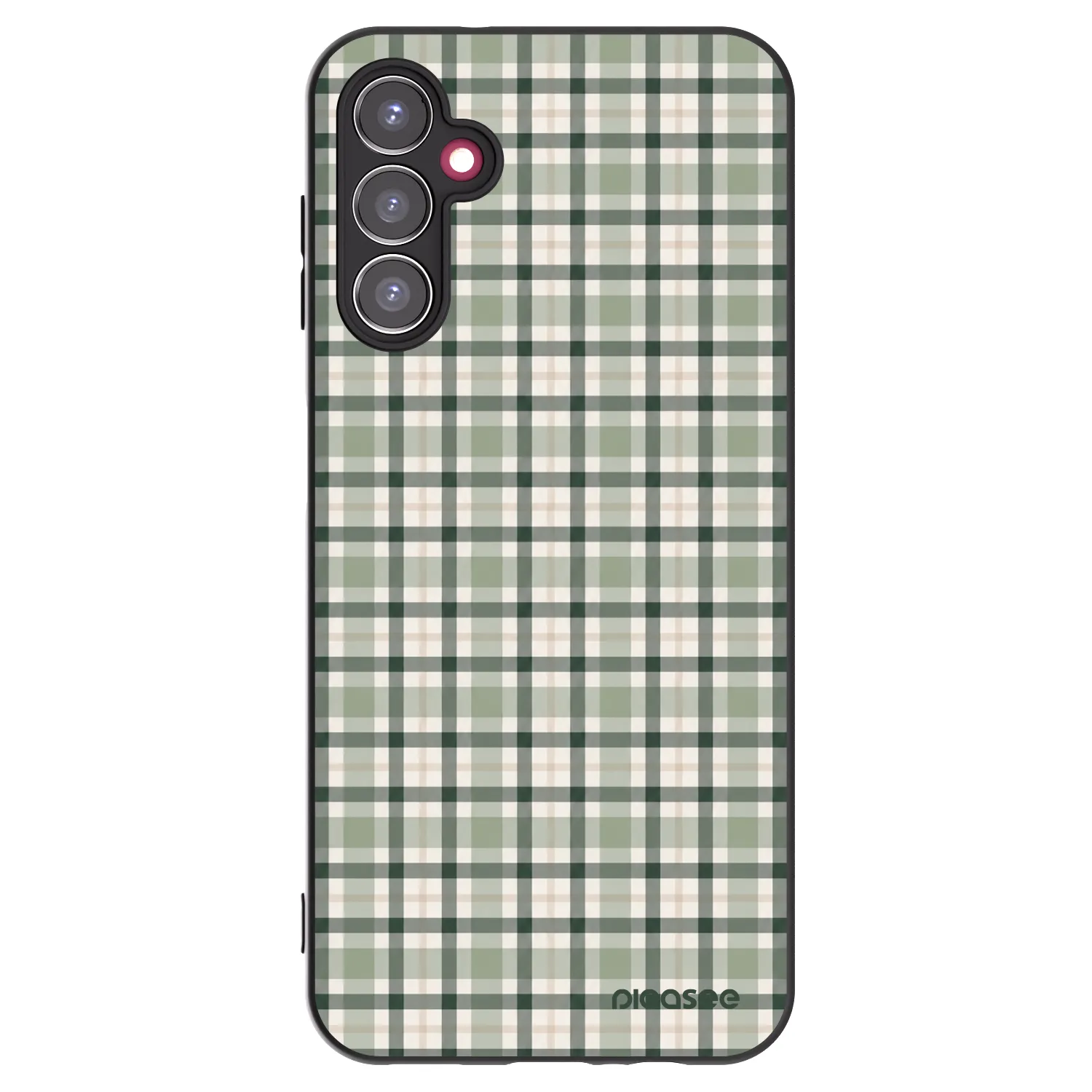 Picasee Samsung Galaxy A14 4G A145R Hülle - Schwarzes Silikon - Sage Tartan