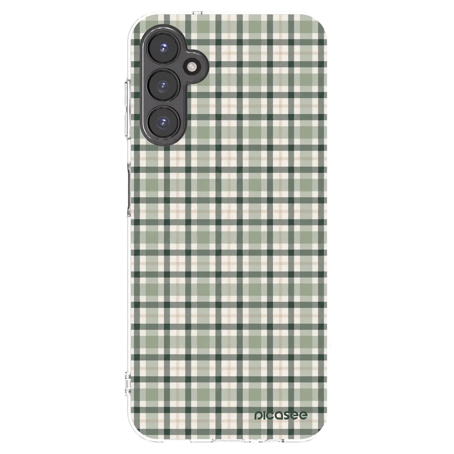 Picasee Samsung Galaxy A14 5G A146P Hülle - Transparentes Silikon - Sage Tartan
