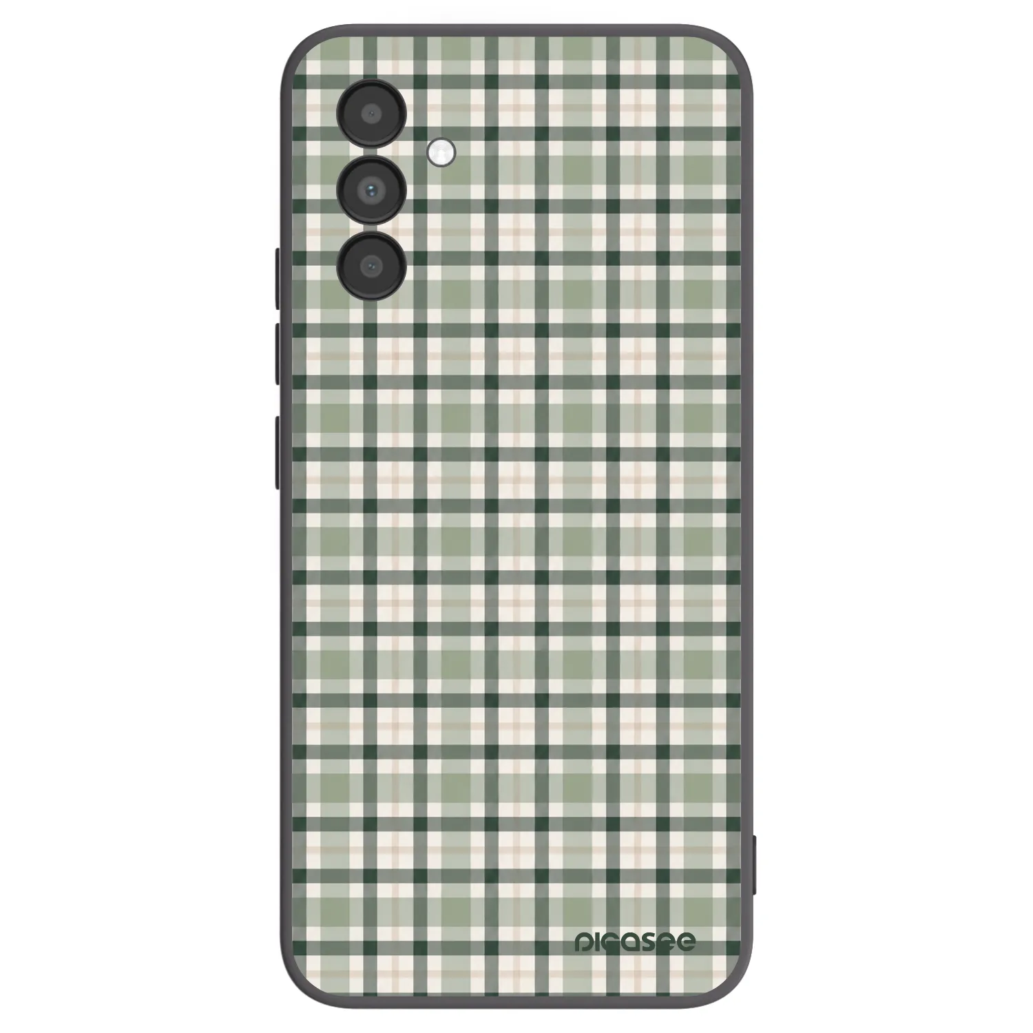 Picasee Samsung Galaxy A04s A047F Hülle - Schwarzes Silikon - Sage Tartan