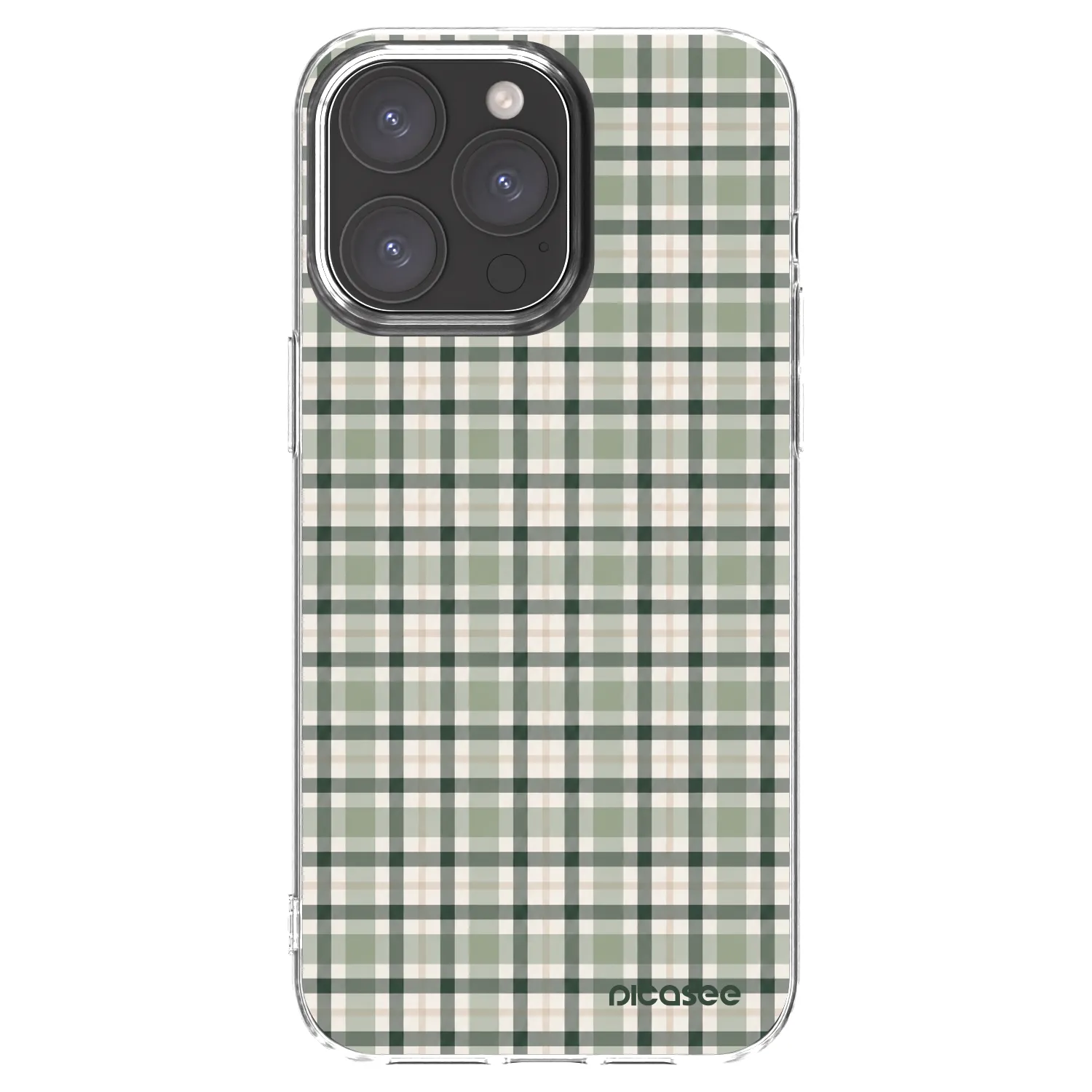 Picasee Apple iPhone 15 Pro Max Hülle - Transparentes Silikon - Sage Tartan