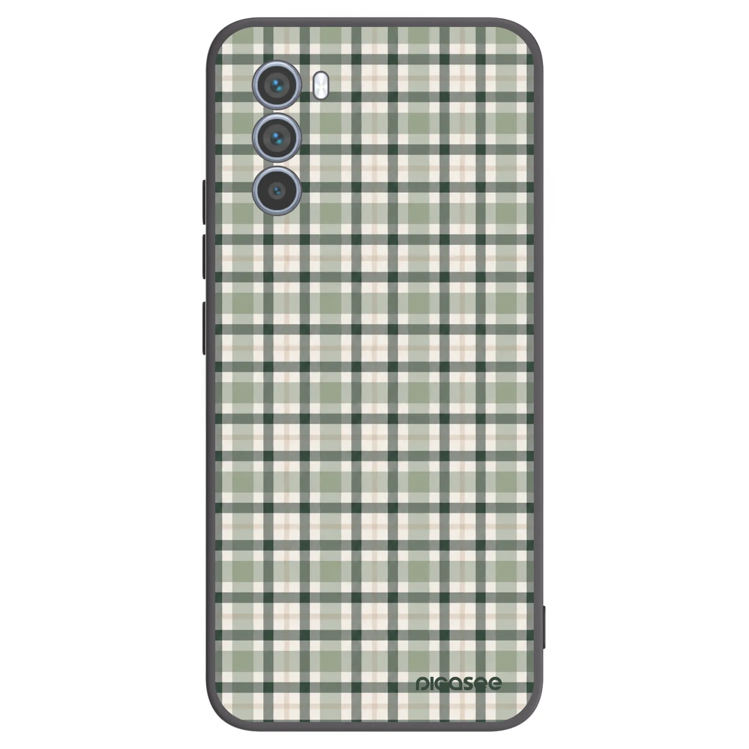 Picasee Motorola Moto G62 Hülle - Schwarzes Silikon - Sage Tartan