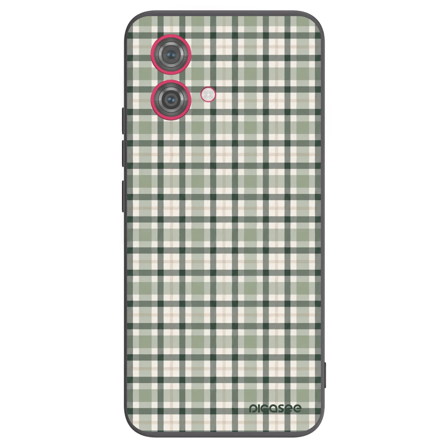 Picasee Motorola Moto G84 5G Hülle - Schwarzes Silikon - Sage Tartan