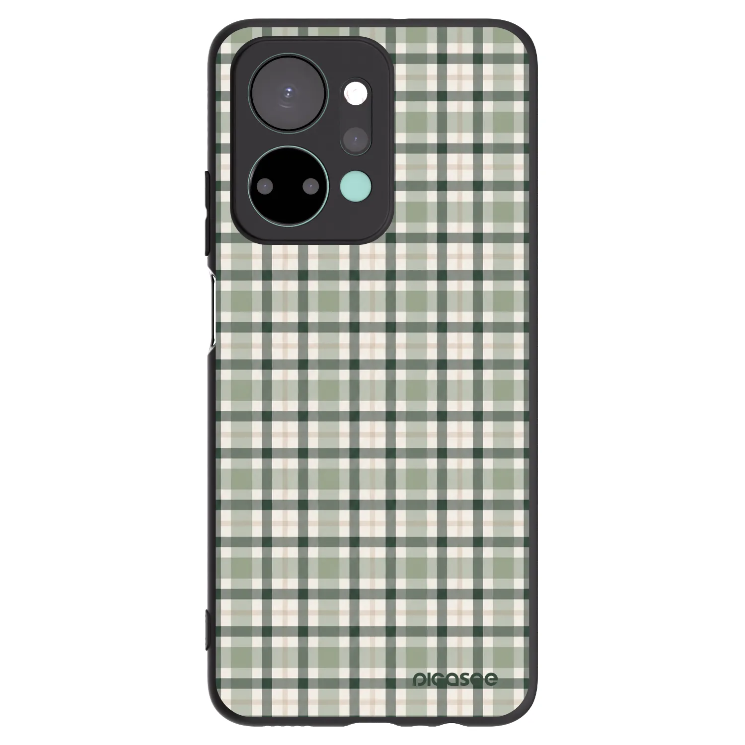 Picasee Honor X7a Hülle - Schwarzes Silikon - Sage Tartan