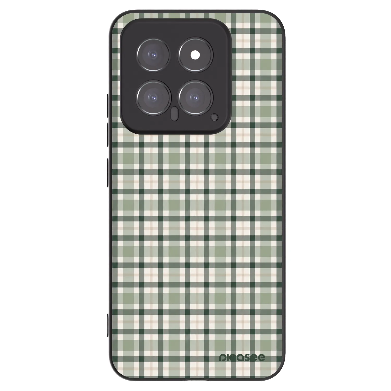 Picasee Xiaomi 14 Hülle - Schwarzes Silikon - Sage Tartan