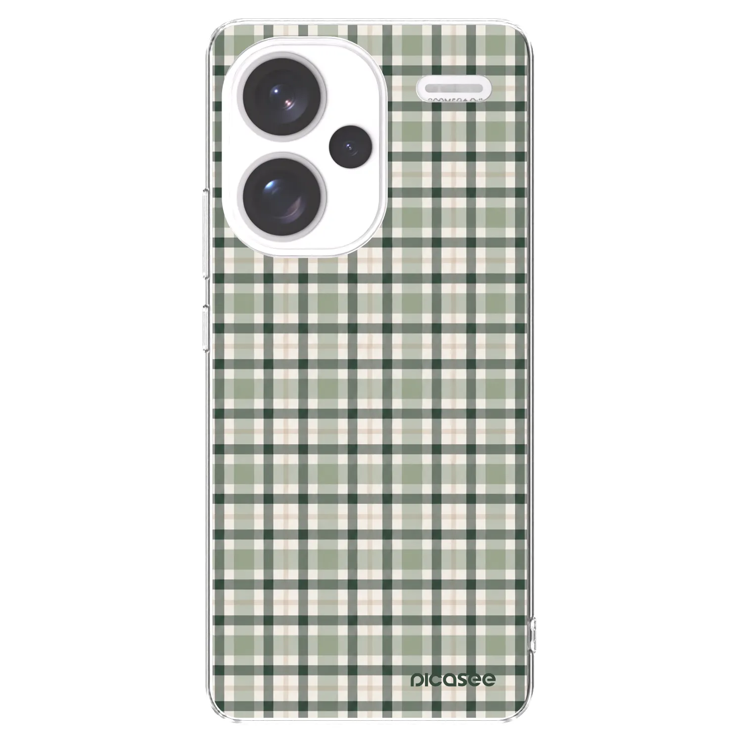 Picasee Xiaomi Redmi Note 13 Pro+ 5G Hülle - Transparentes Silikon - Sage Tartan