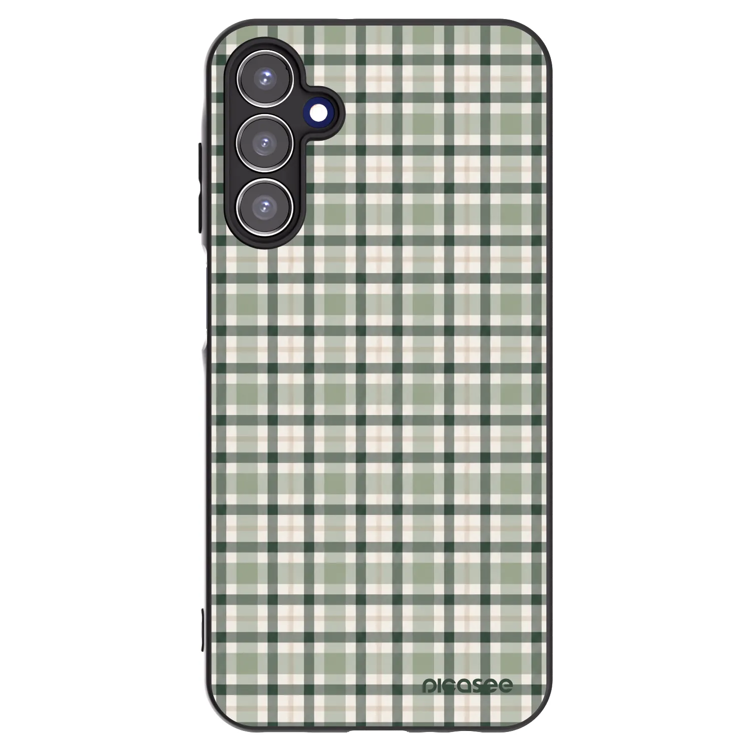 Picasee Samsung Galaxy A15 A156B 5G Hülle - Schwarzes Silikon - Sage Tartan