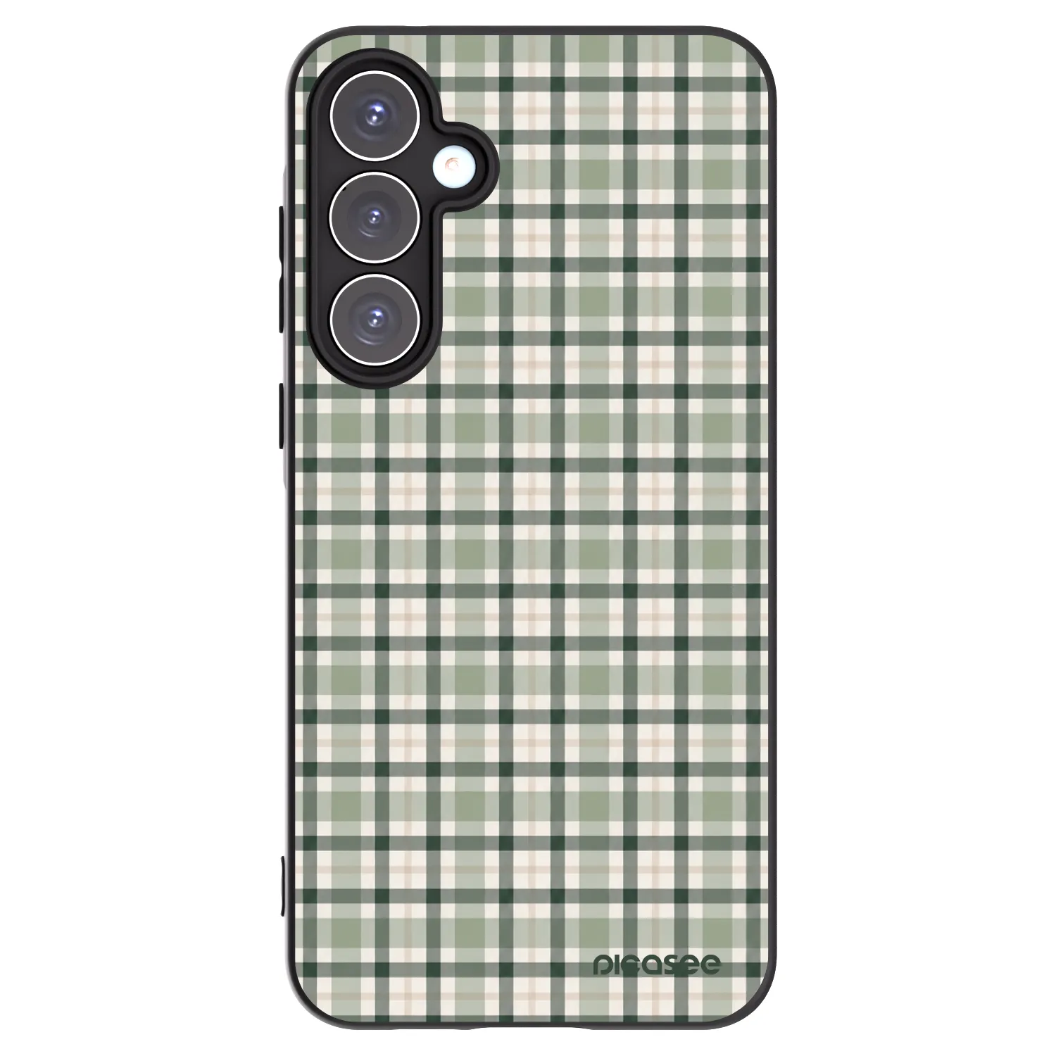 Picasee Samsung Galaxy A55 5G A556B Hülle - Schwarzes Silikon - Sage Tartan