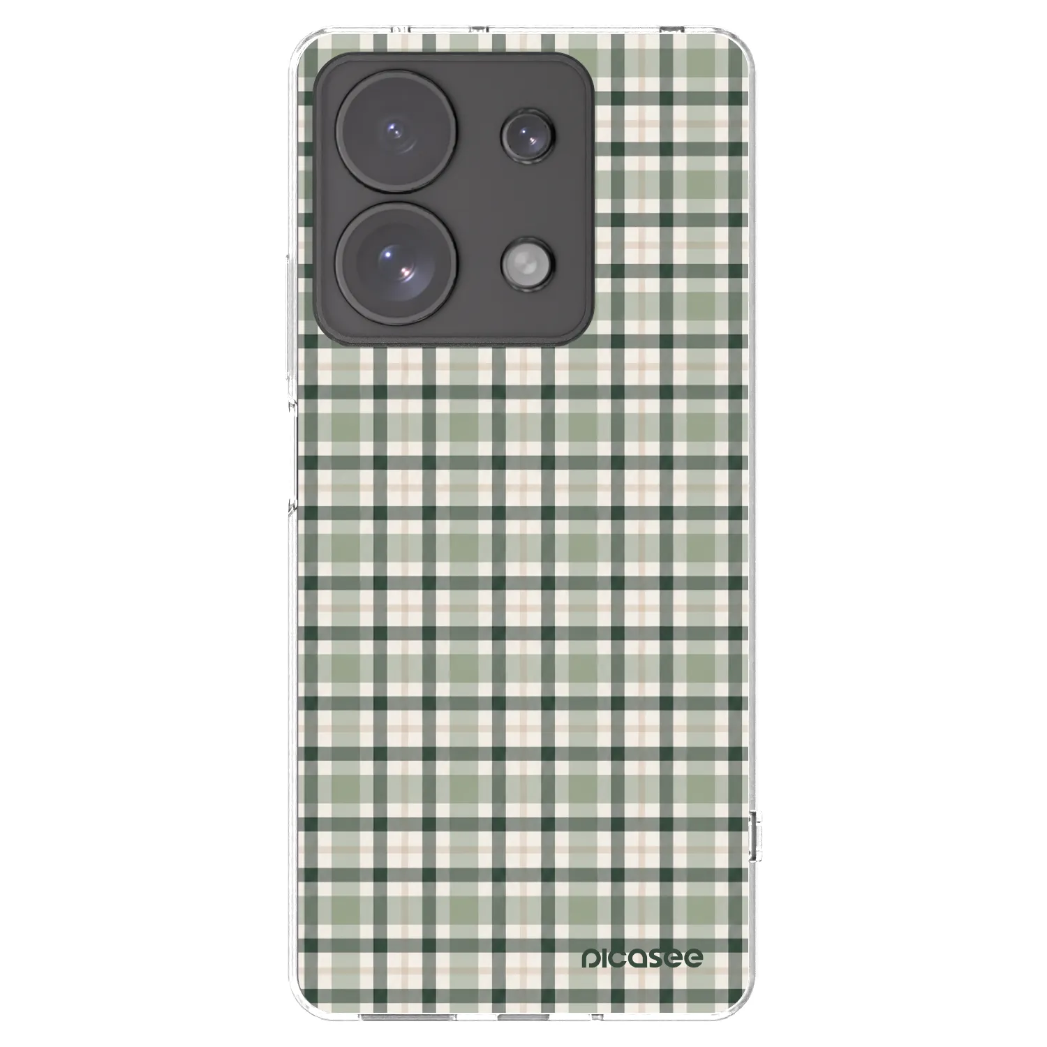 Picasee Xiaomi Redmi Note 13 Pro 4G Hülle - Transparentes Silikon - Sage Tartan