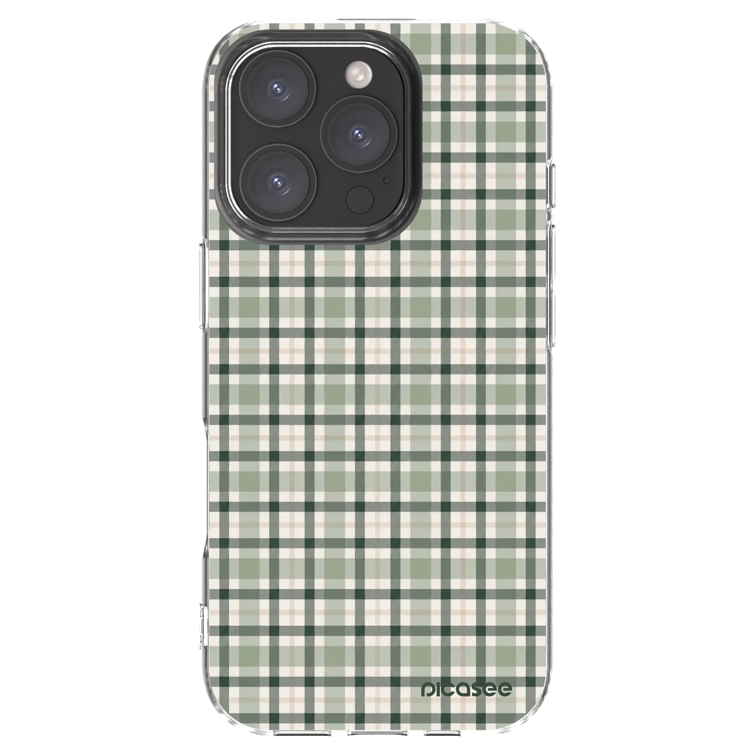 Picasee Apple iPhone 16 Pro Hülle - Transparentes Silikon - Sage Tartan