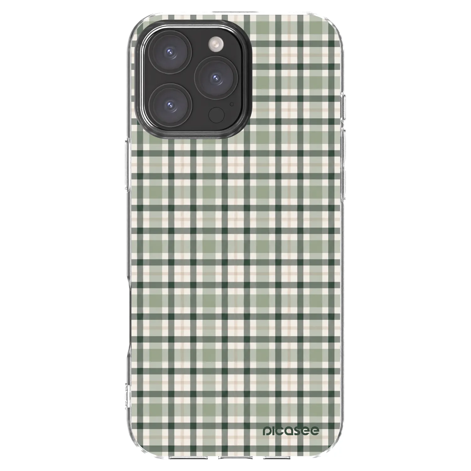 Picasee Apple iPhone 16 Pro Max Hülle - Transparentes Silikon - Sage Tartan