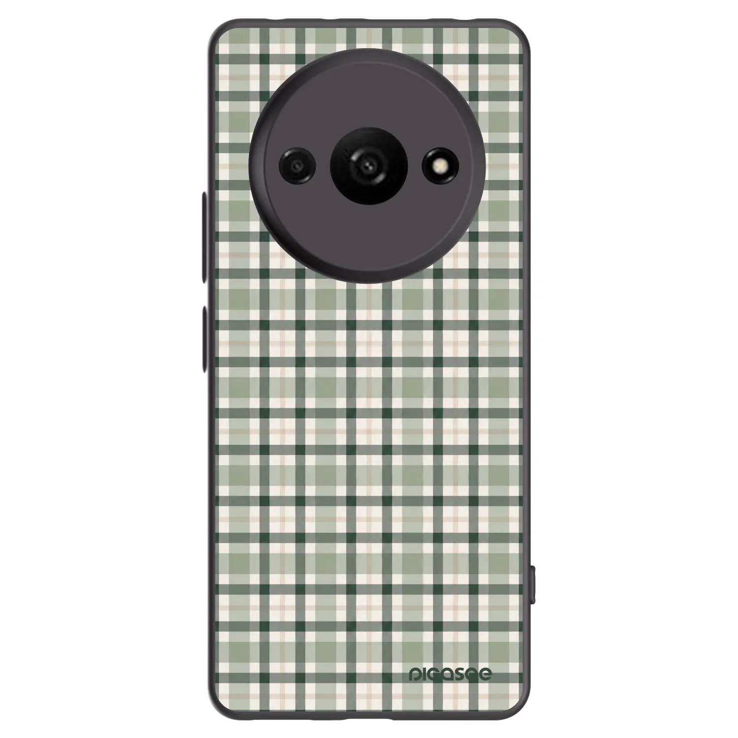 Picasee Xiaomi Redmi A3 Hülle - Schwarzes Silikon - Sage Tartan