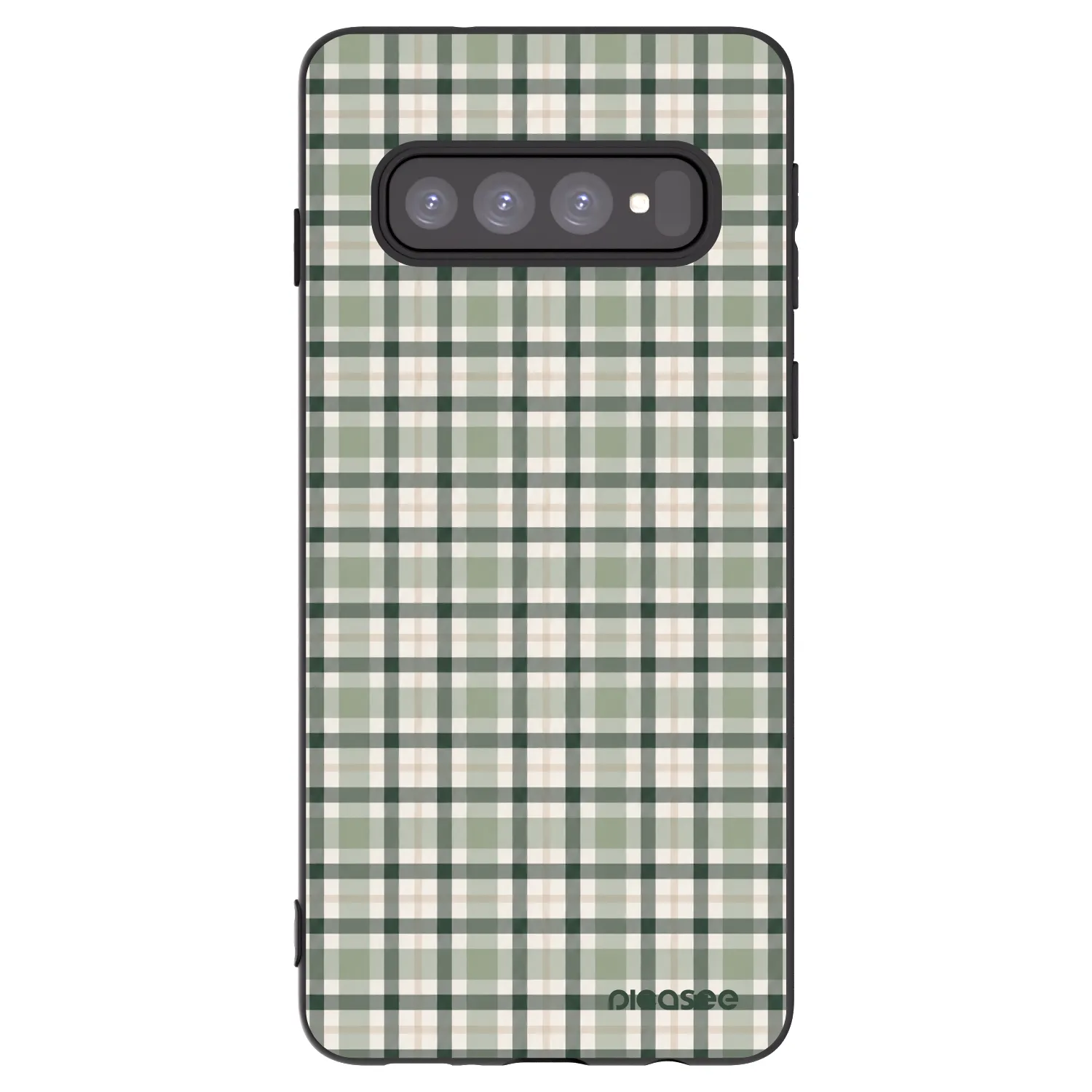 Picasee Samsung Galaxy S10 G973 Hülle - Schwarzes Silikon - Sage Tartan