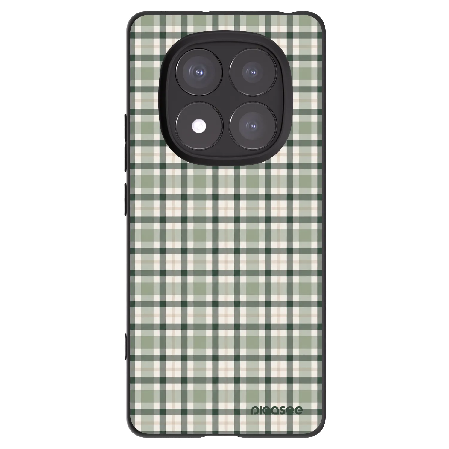 Picasee Xiaomi Redmi Note 14 Pro 5G Hülle - Schwarzes Silikon - Sage Tartan