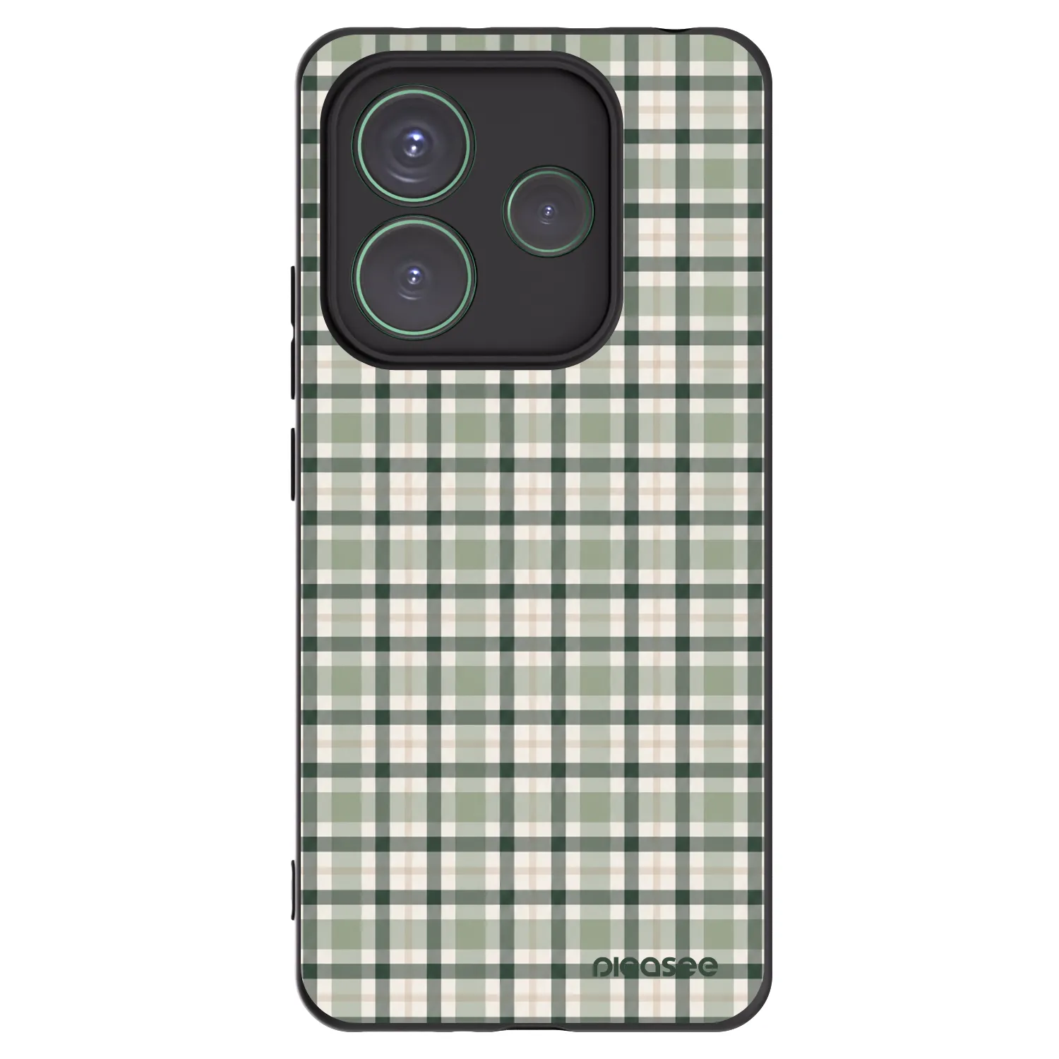 Picasee Xiaomi Redmi Note 14 5G Hülle - Schwarzes Silikon - Sage Tartan