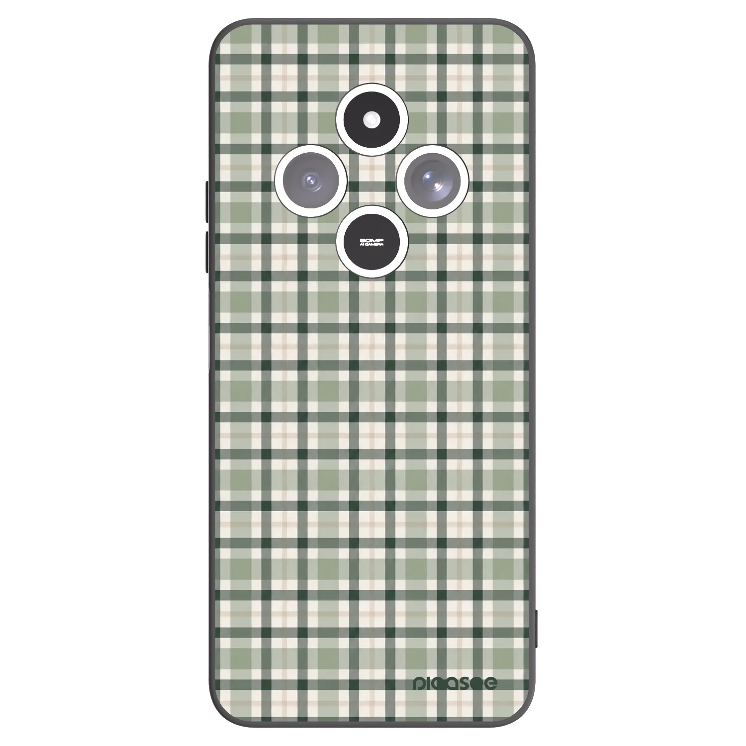 Picasee Xiaomi Redmi 14C Hülle - Schwarzes Silikon - Sage Tartan