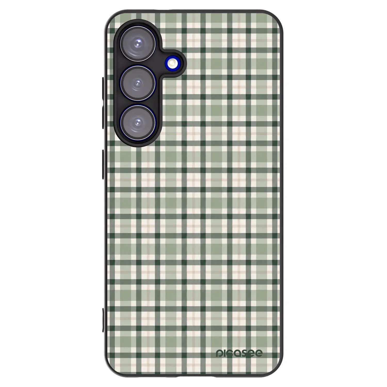 Picasee Samsung Galaxy S25 5G Hülle - Schwarzes Silikon - Sage Tartan