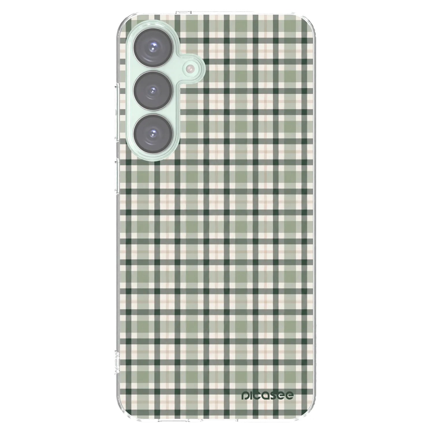 Picasee Samsung Galaxy S25+ 5G Hülle - Transparentes Silikon - Sage Tartan