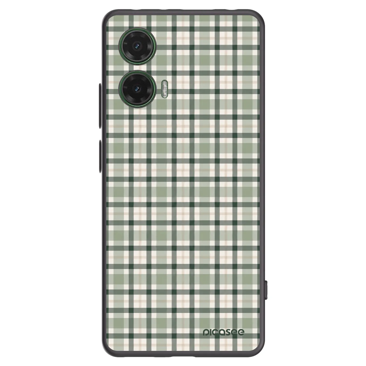 Picasee Motorola Moto G35 5G Hülle - Schwarzes Silikon - Sage Tartan