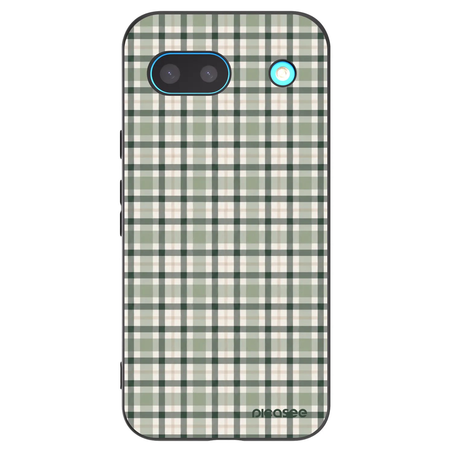 Picasee Google Pixel 8a Hülle - Schwarzes Silikon - Sage Tartan