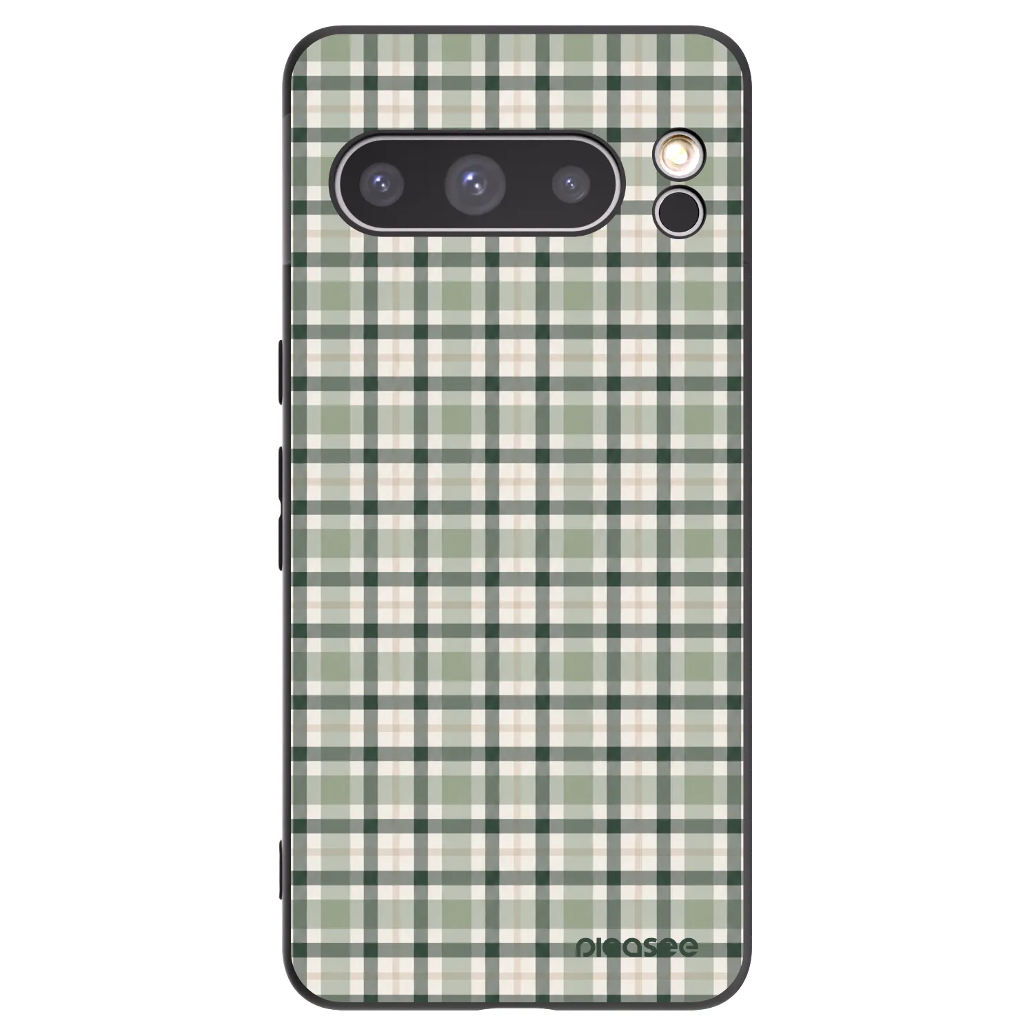 Picasee Google Pixel 8 Pro Hülle - Schwarzes Silikon - Sage Tartan
