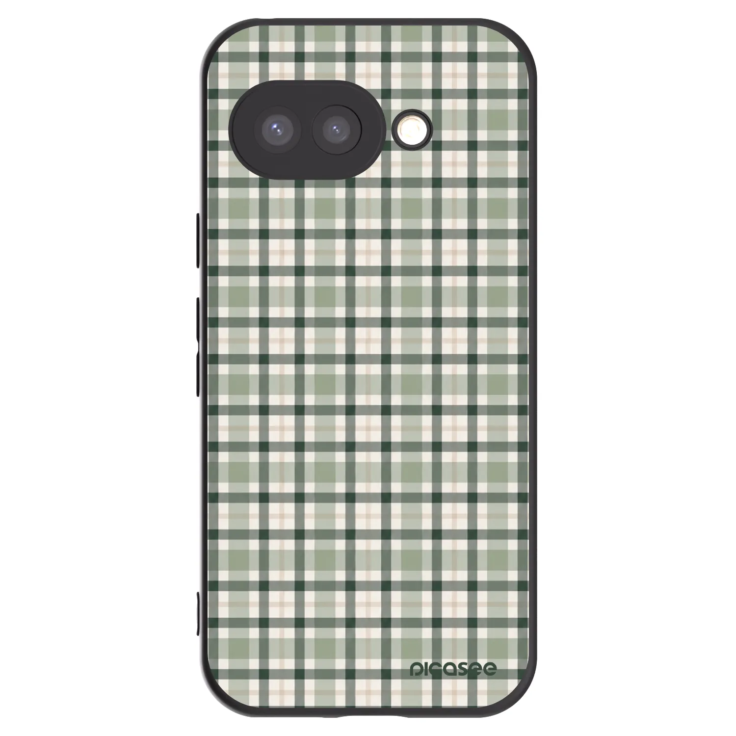Picasee Google Pixel 9a Hülle - Schwarzes Silikon - Sage Tartan