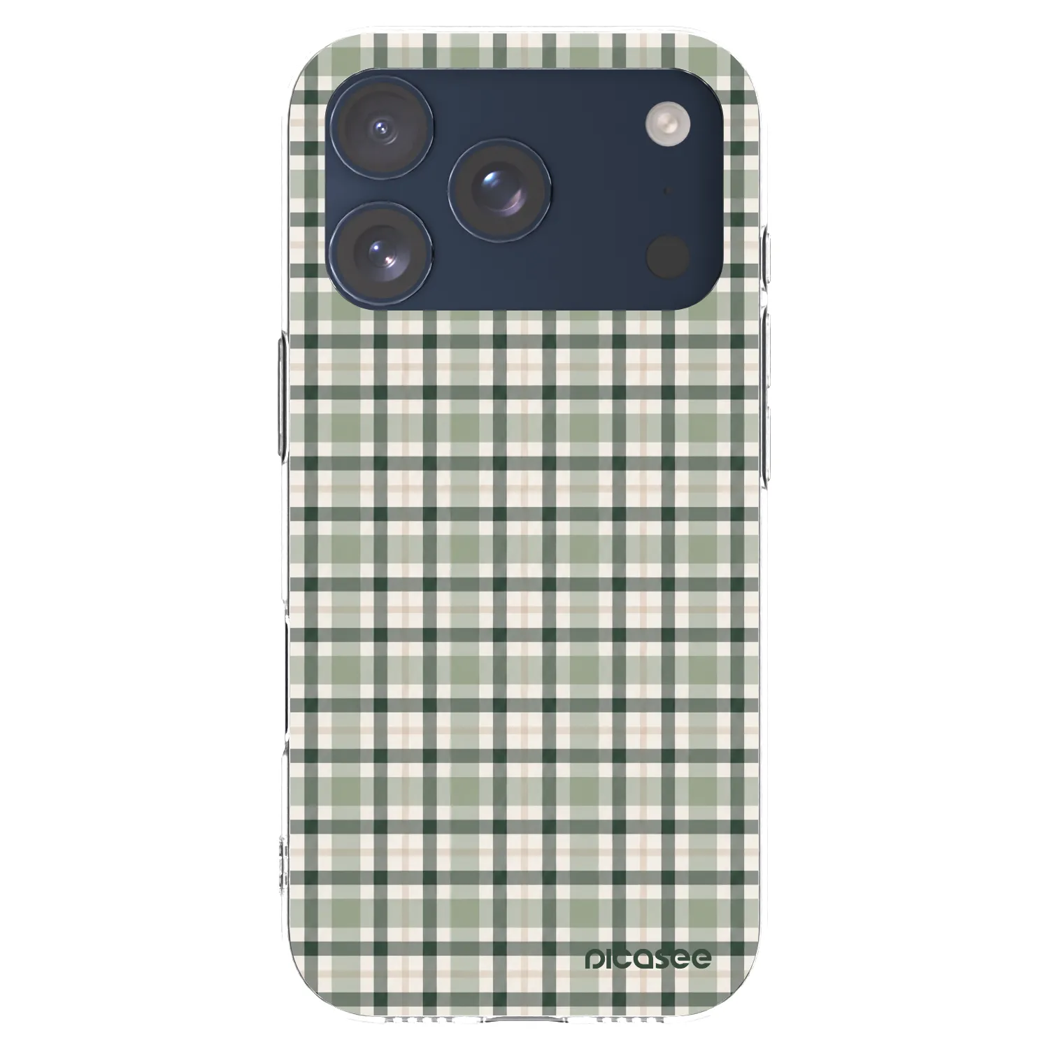 Picasee Apple iPhone 17 Pro Hülle - Transparentes Silikon - Sage Tartan