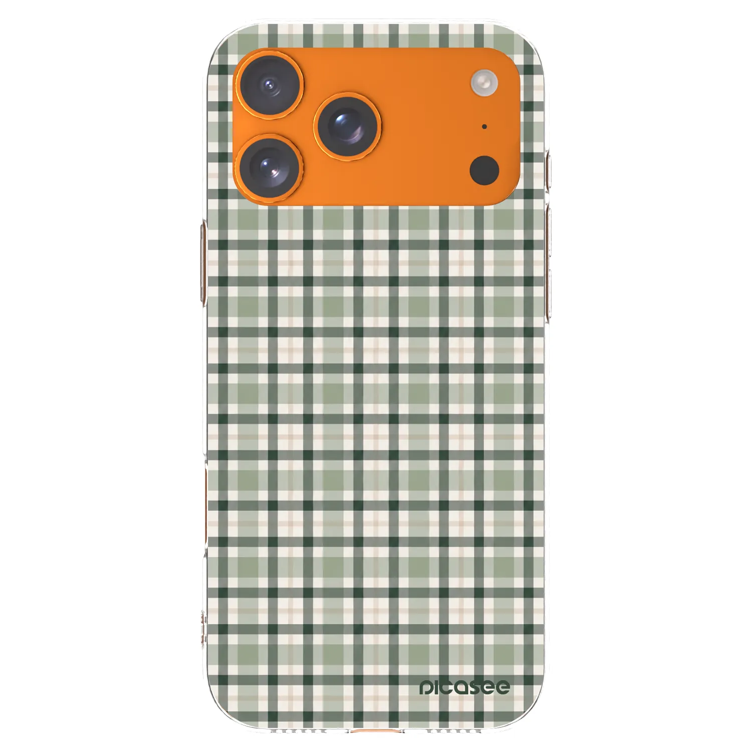Picasee Apple iPhone 17 Pro Max Hülle - Transparentes Silikon - Sage Tartan