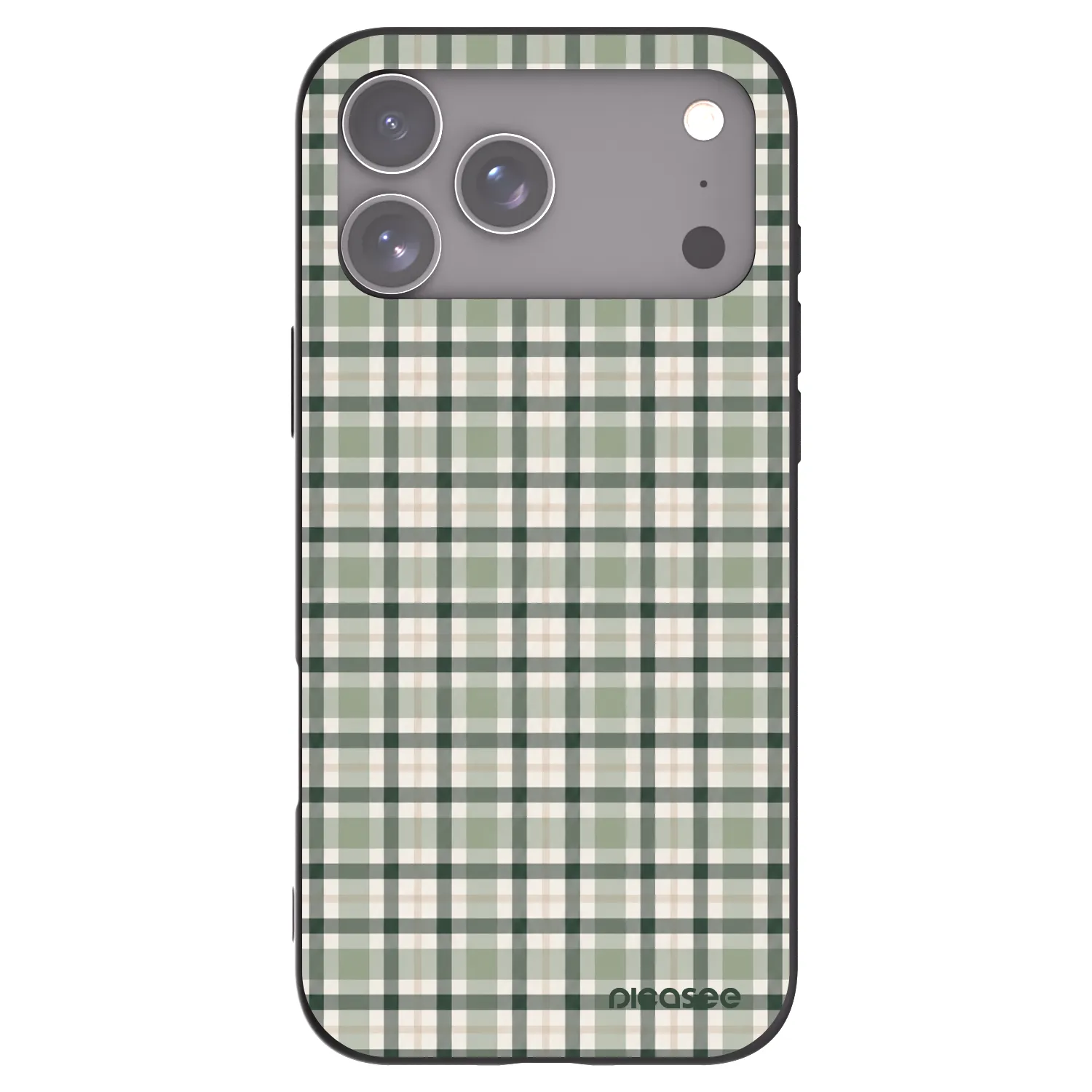 Picasee Apple iPhone 17 Pro Max Hülle - Schwarzes Silikon - Sage Tartan