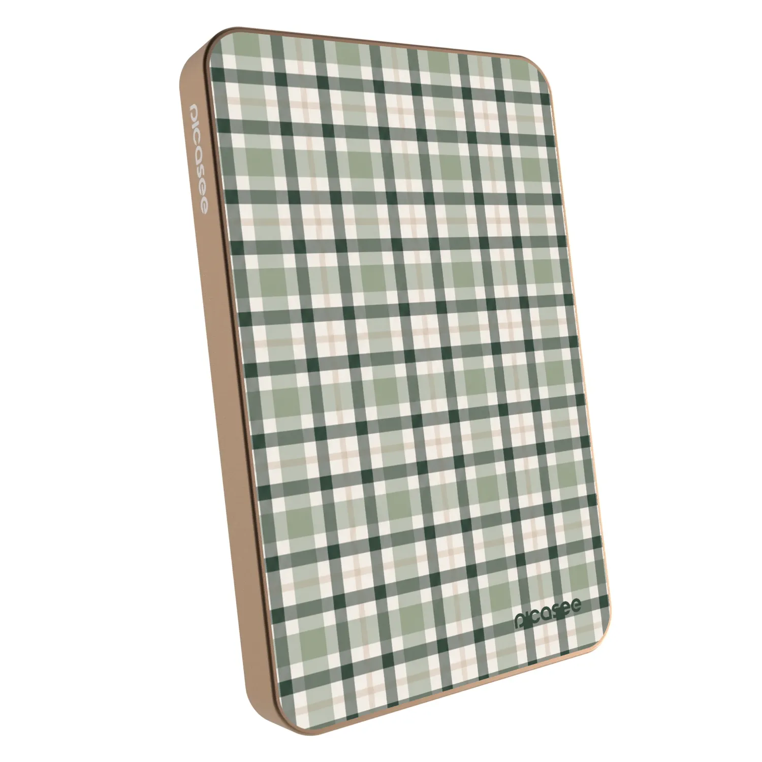 Picasee Powerbank mit MagSafe 5 000 mAh Golden - Sage Tartan
