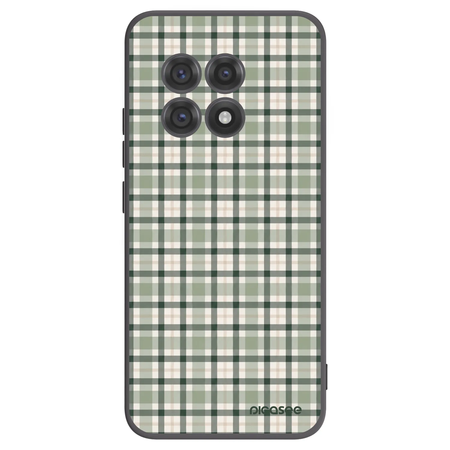 Picasee OnePlus 13R 5G Hülle - Schwarzes Silikon - Sage Tartan