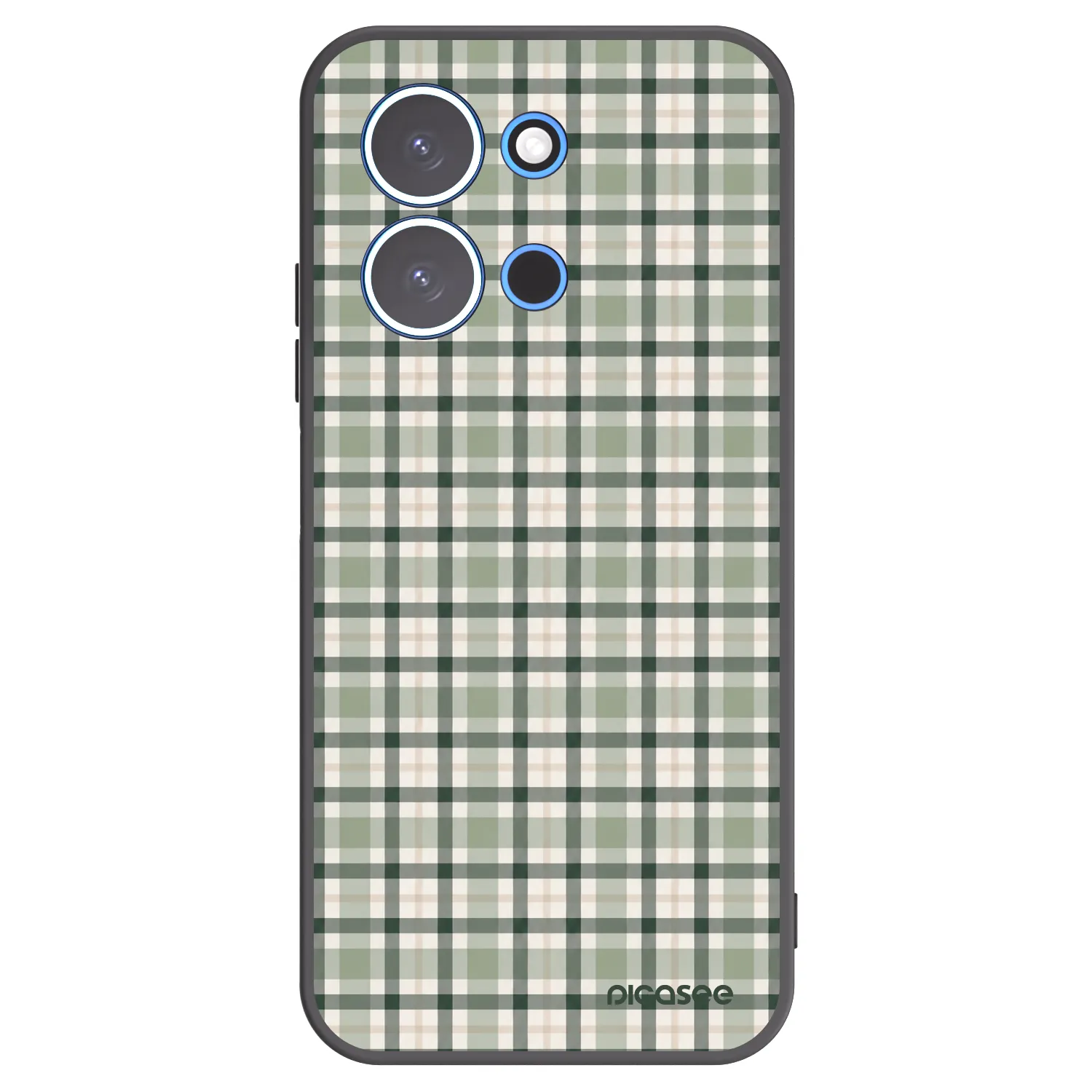 Picasee Xiaomi Redmi 15C 4G Hülle - Schwarzes Silikon - Sage Tartan