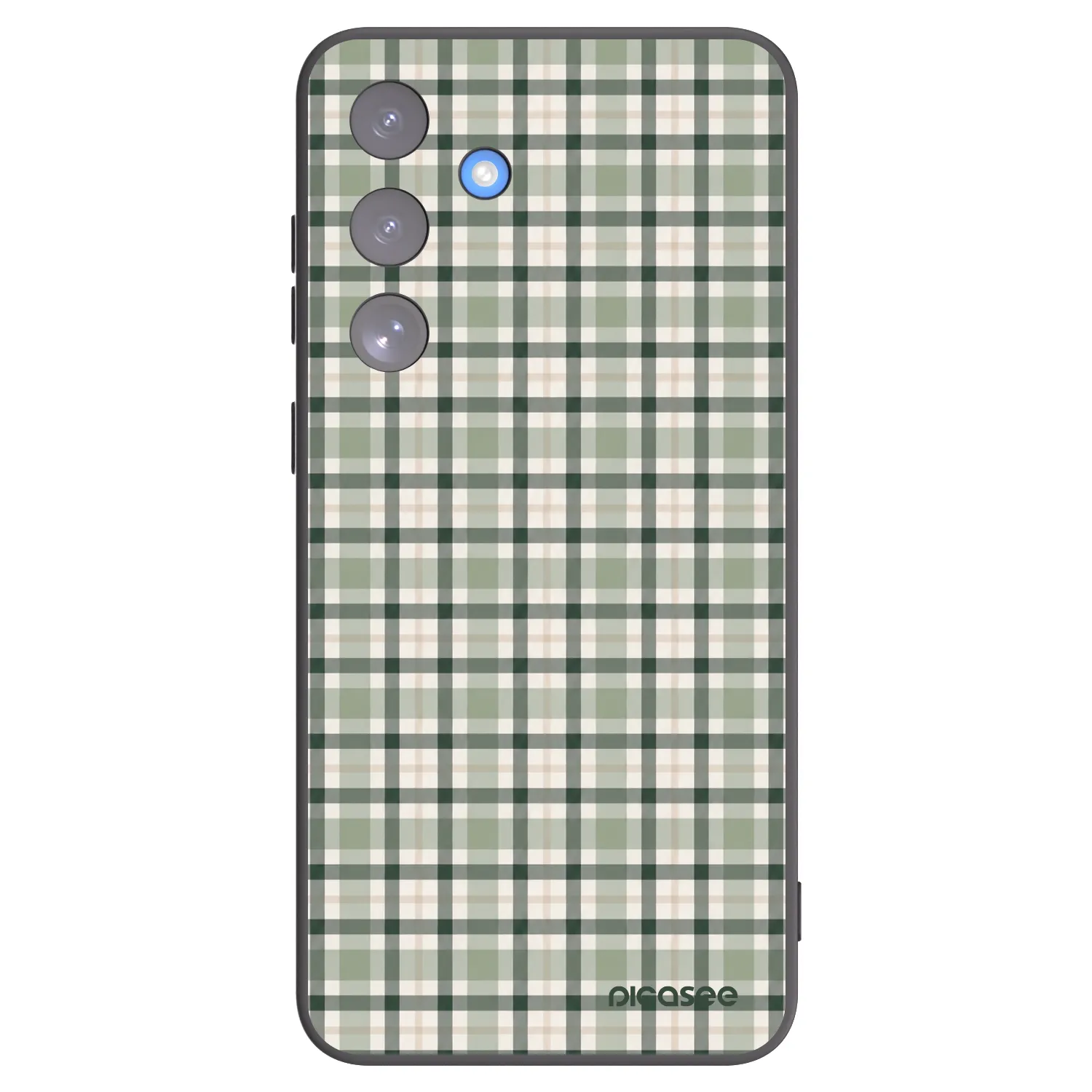 Picasee Samsung Galaxy S25 FE 5G Hülle - Schwarzes Silikon - Sage Tartan