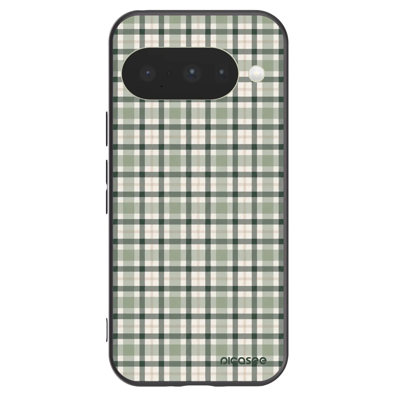 Picasee Google Pixel 10 Hülle - Schwarzes Silikon - Sage Tartan