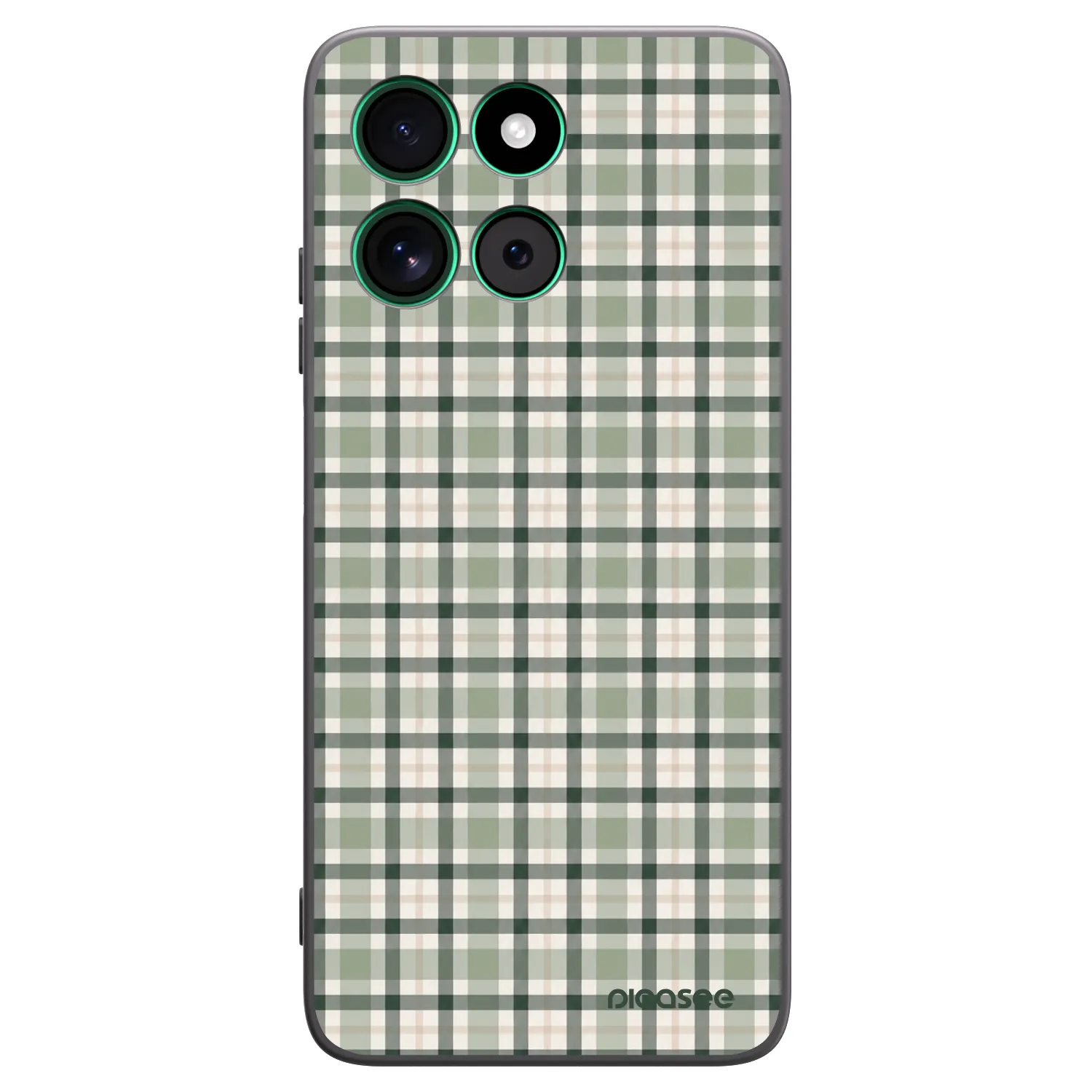 Picasee Motorola Moto G57 Power Hülle - Schwarzes Silikon - Sage Tartan