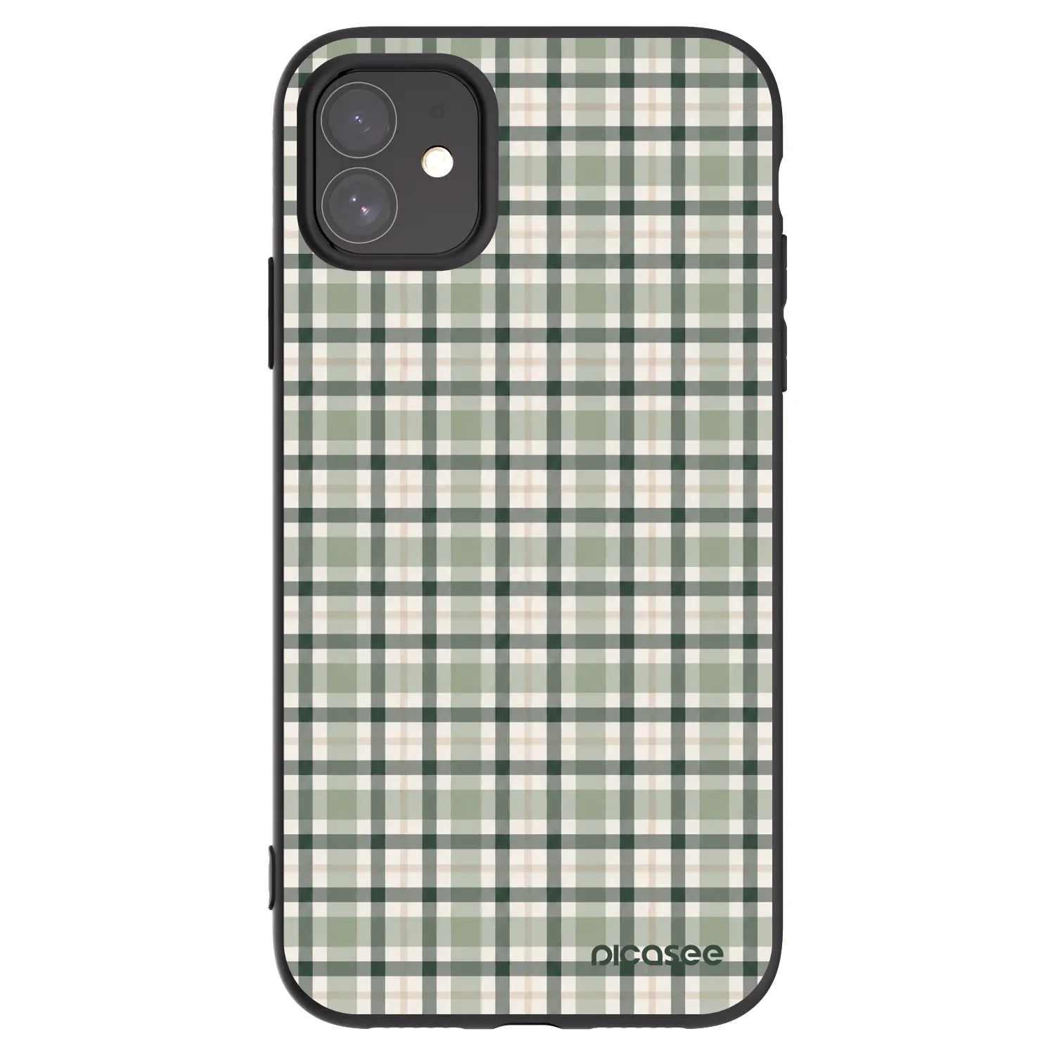 Picasee Apple iPhone 11 Hülle - Schwarzes Silikon - Sage Tartan