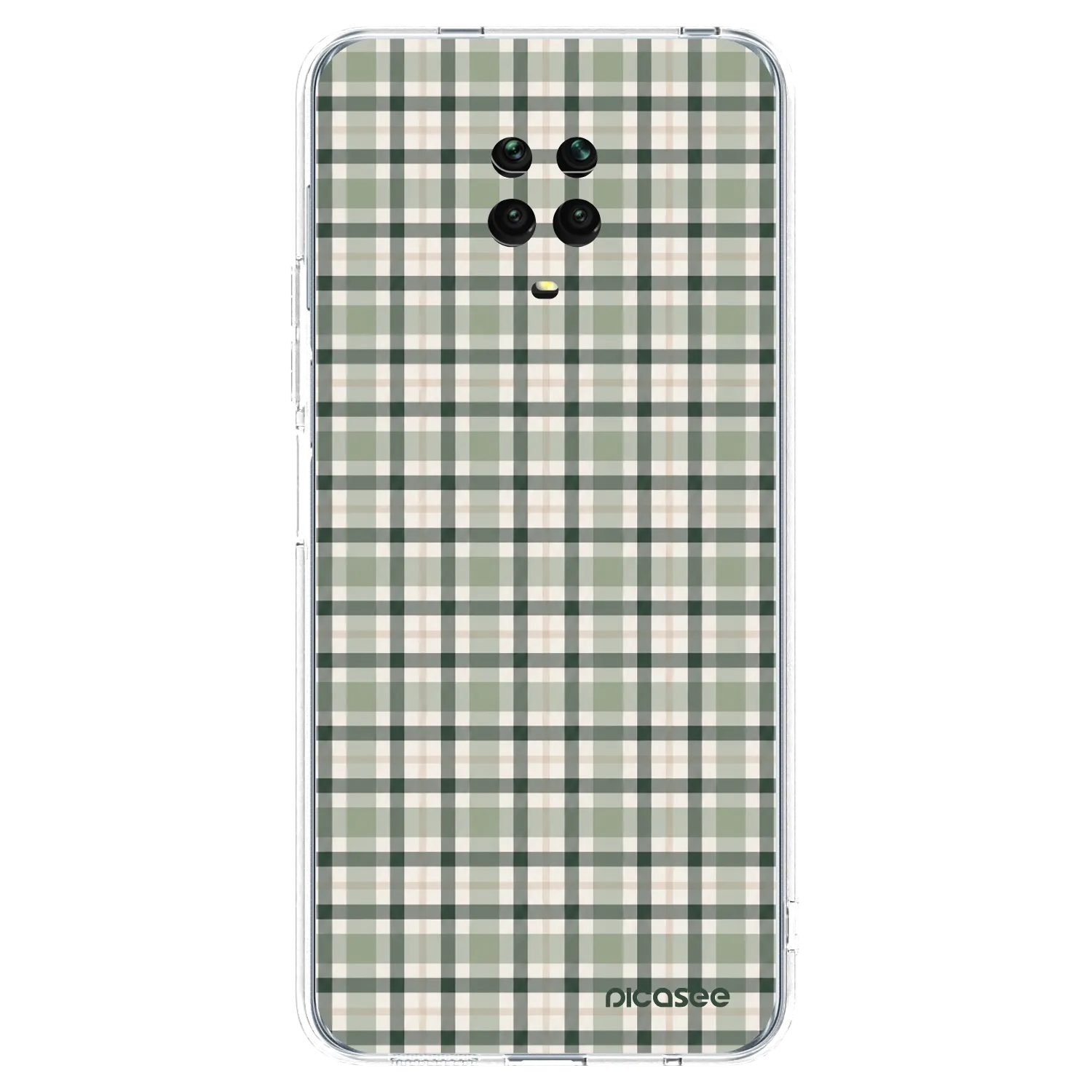 Picasee Xiaomi Redmi Note 9S Hülle - Transparentes Silikon - Sage Tartan
