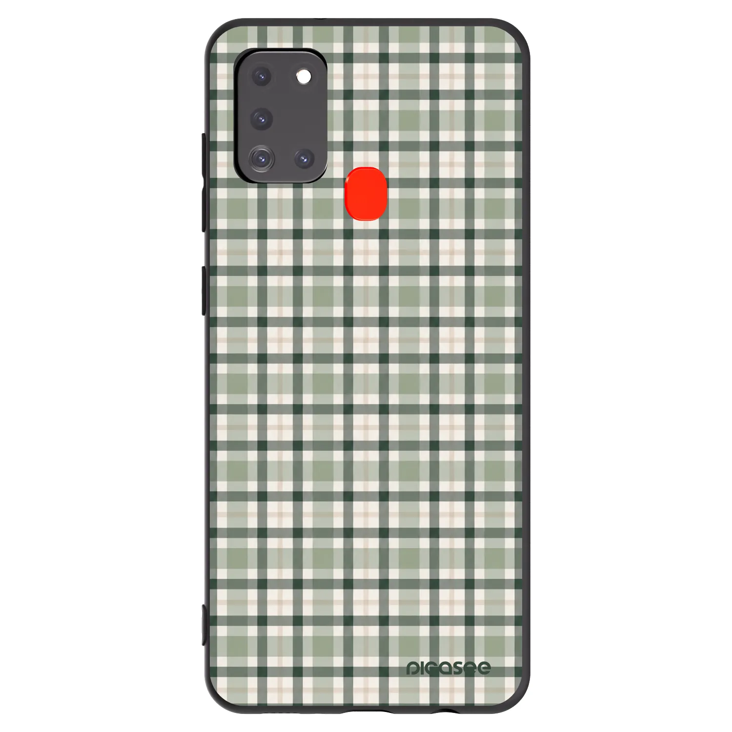 Picasee Samsung Galaxy A21s Hülle - Schwarzes Silikon - Sage Tartan