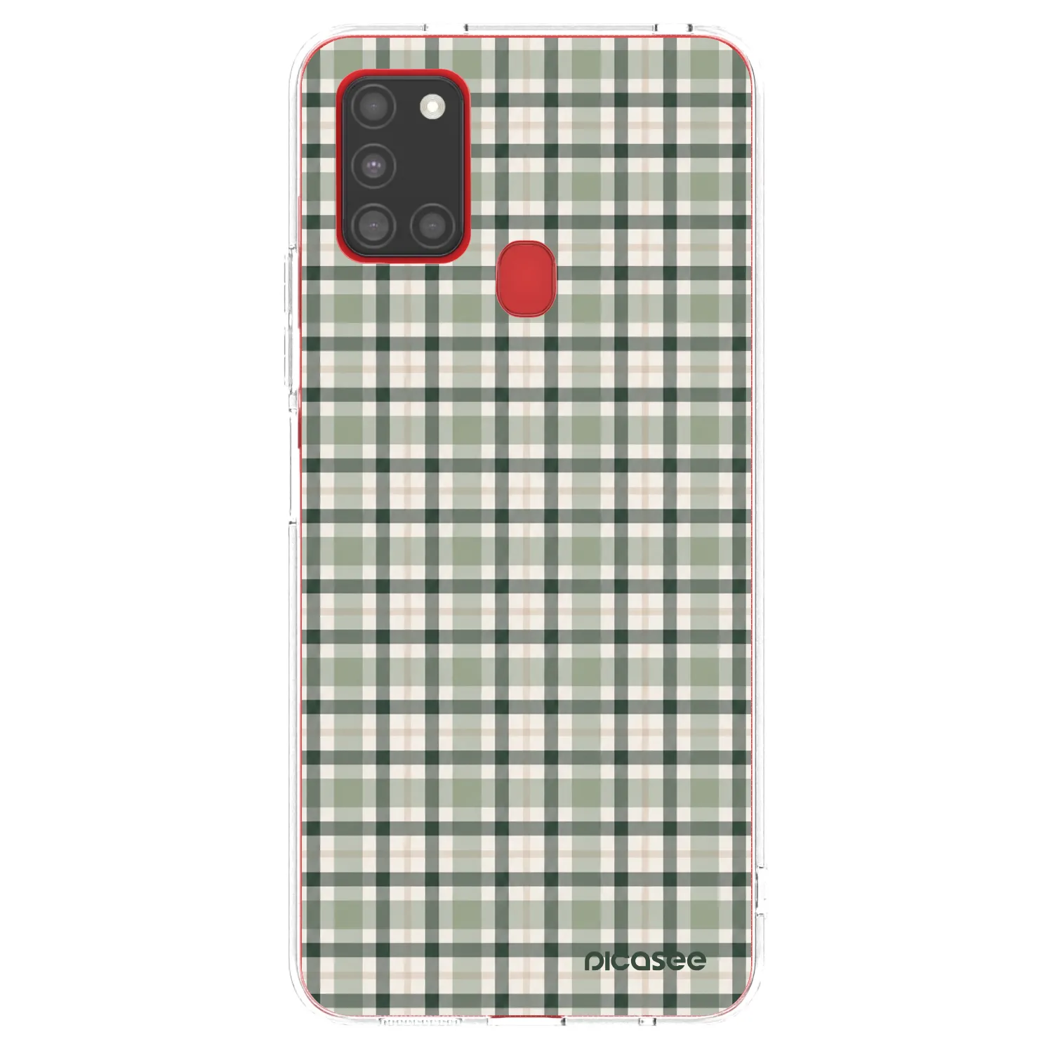 Picasee Samsung Galaxy A21s Hülle - Transparentes Silikon - Sage Tartan