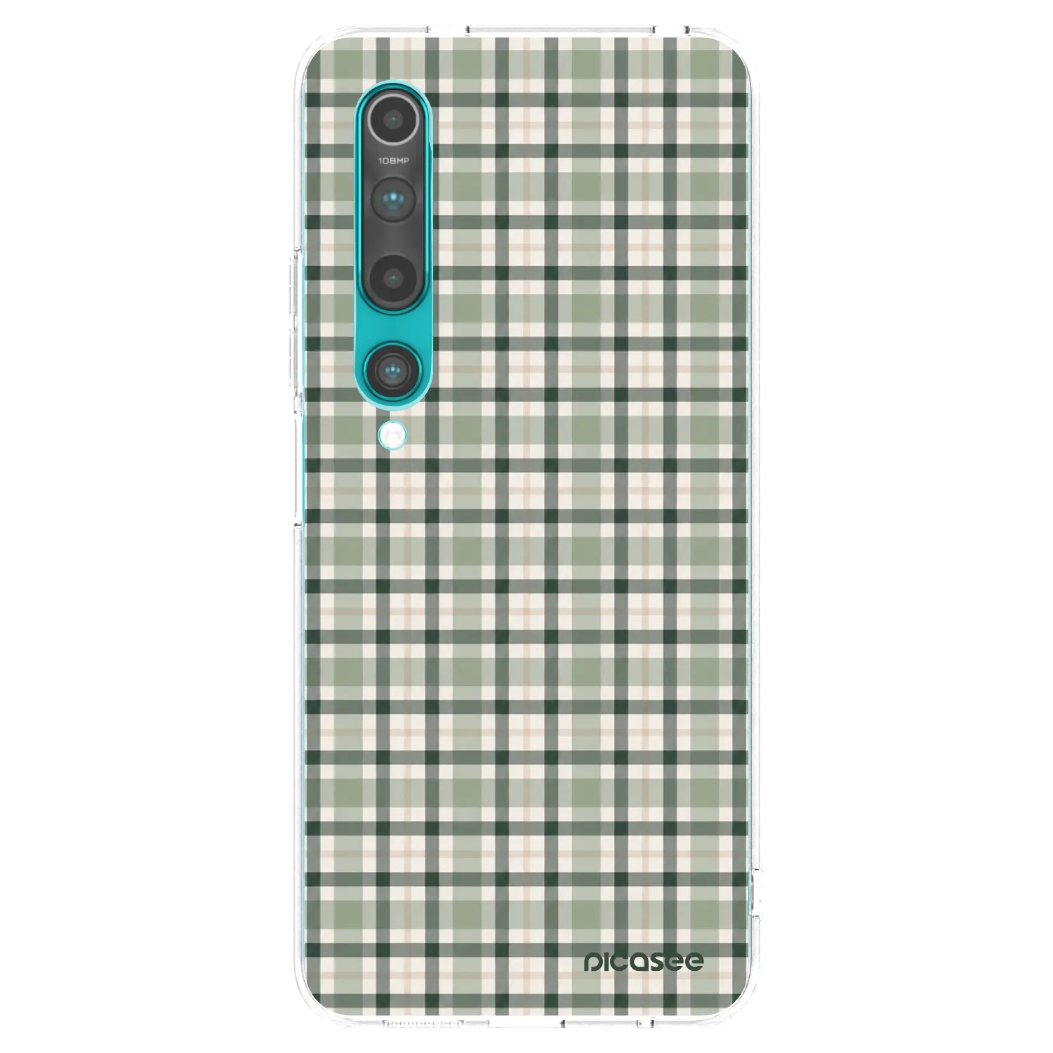 Picasee Xiaomi Mi 10 Hülle - Transparentes Silikon - Sage Tartan