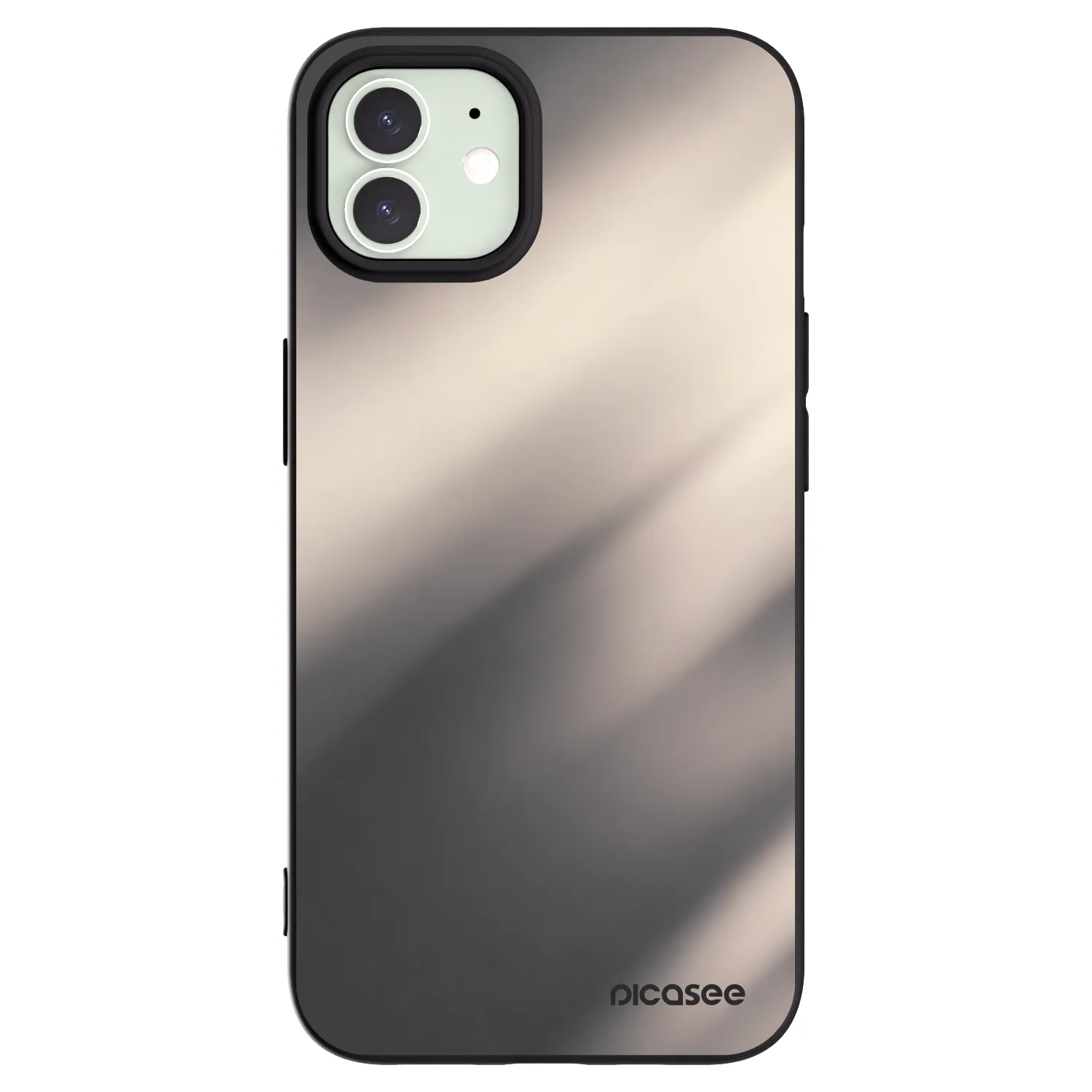 Picasee Apple iPhone 12 Hülle - Schwarzes Silikon - Smoky Beige